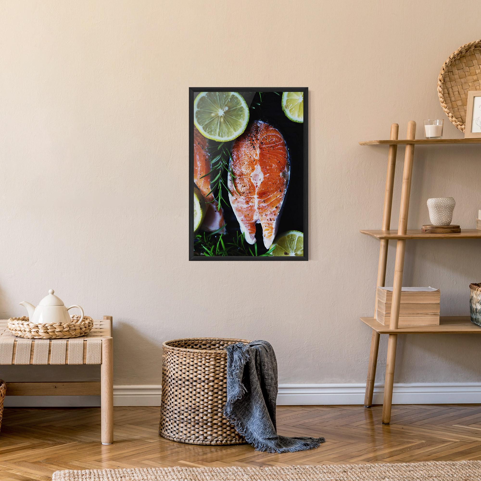 Gerahmte Poster Fish With Lemons mockup 9