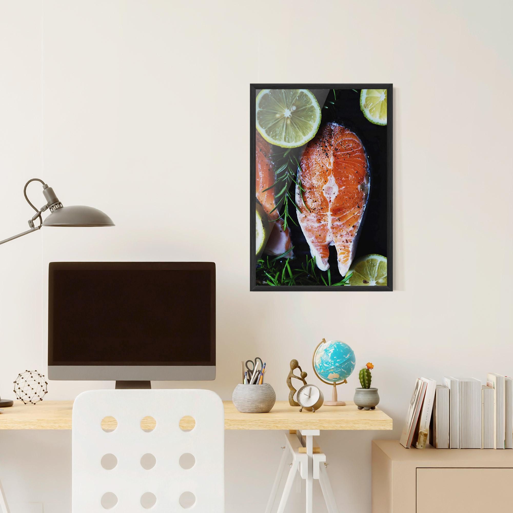 Gerahmte Poster Fish With Lemons mockup 6