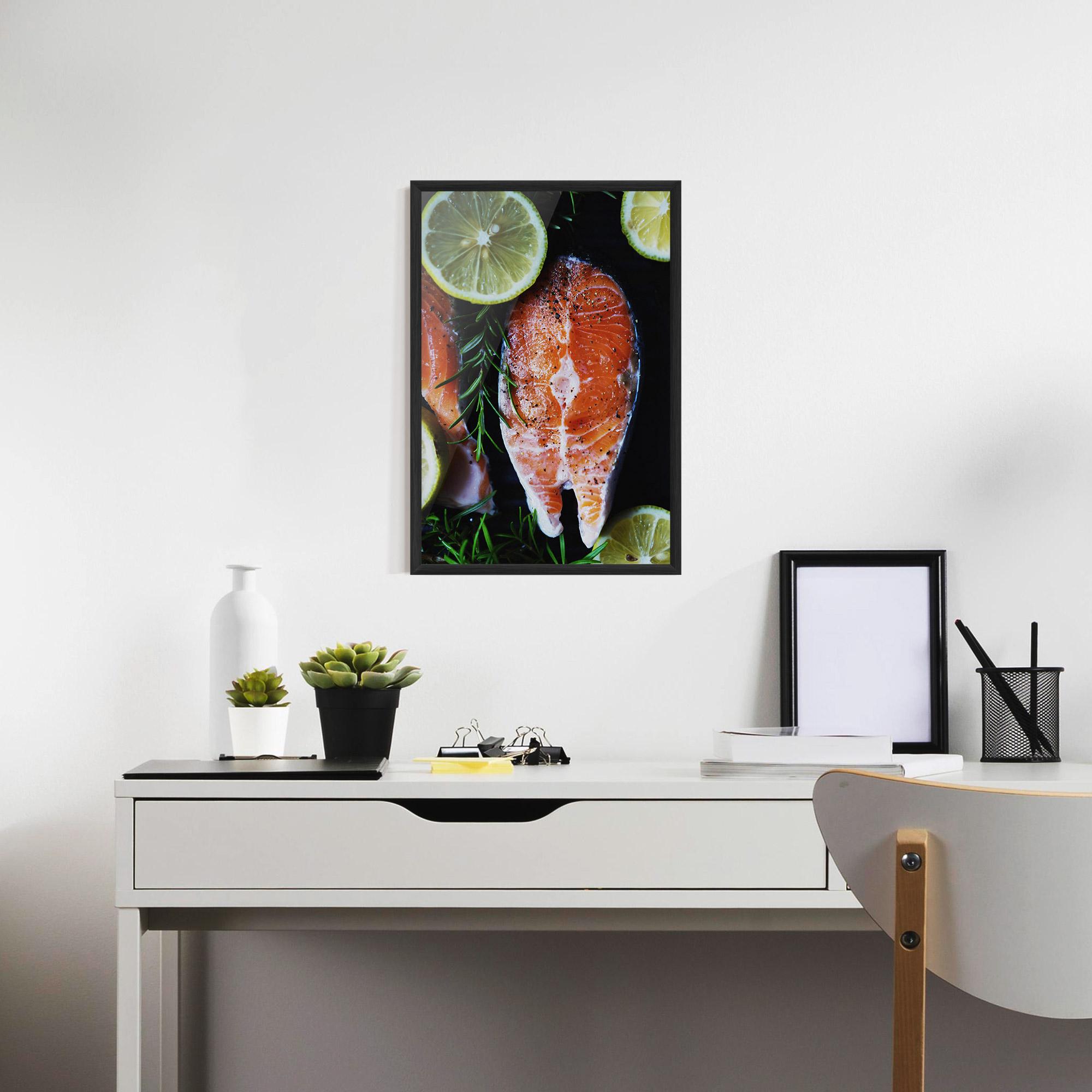 Gerahmte Poster Fish With Lemons mockup 7