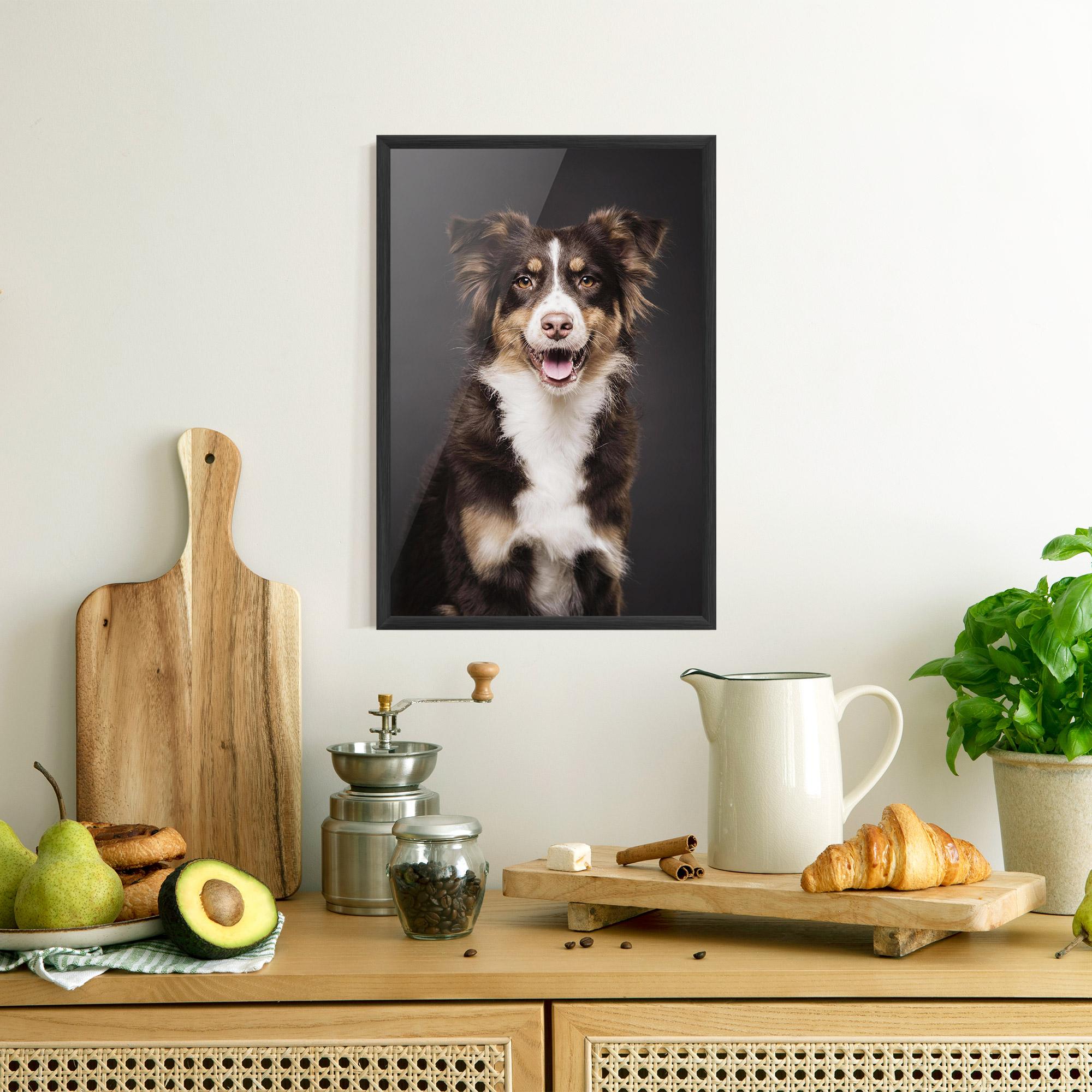Gerahmte Poster Cute Dog Sitting mockup 8