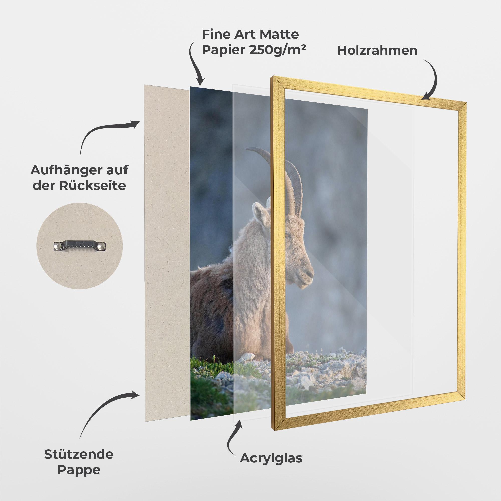 Gerahmte Poster Mountain Goat mockup 1
