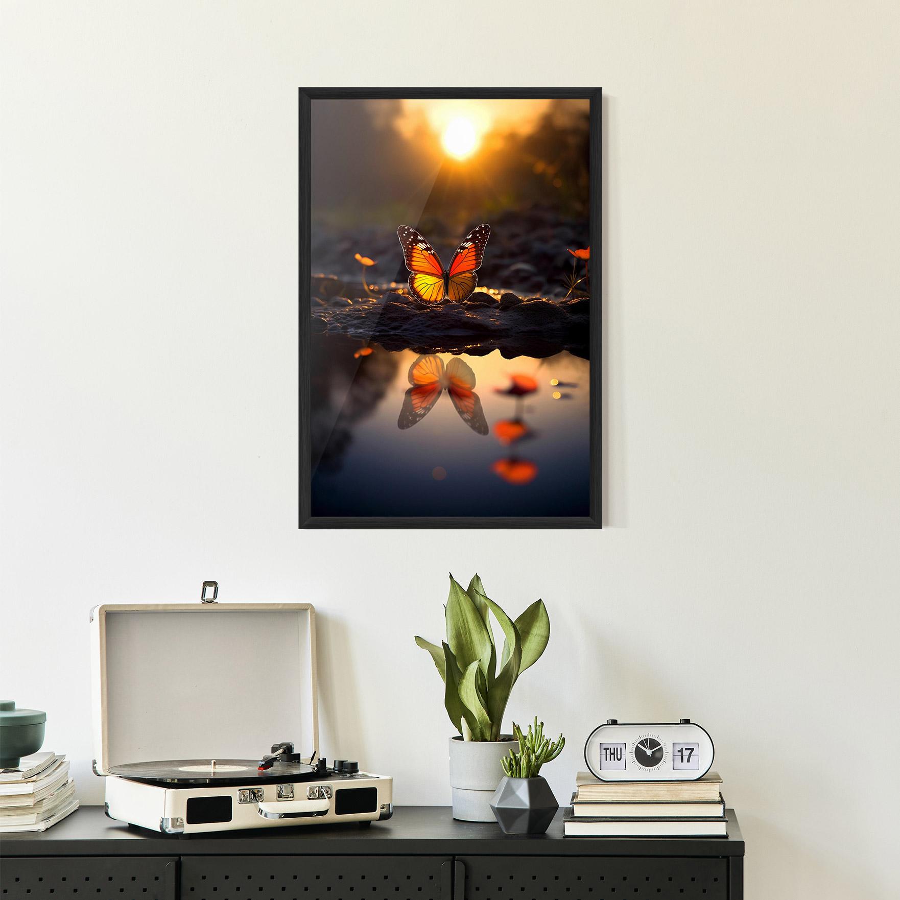 Gerahmte Poster Sun Water Butterfly mockup 2