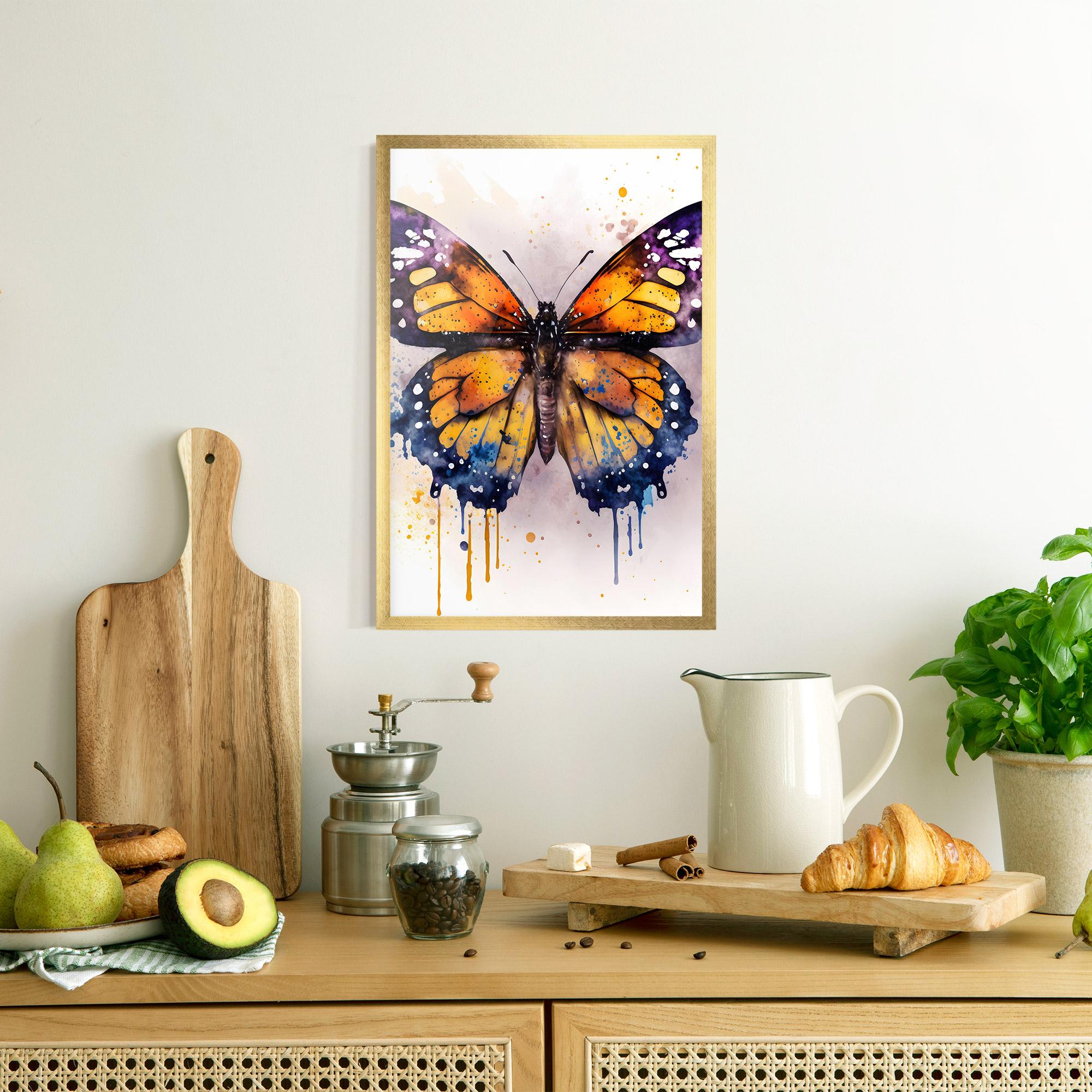 Gerahmte Poster Watercolor Butterfly mockup 8