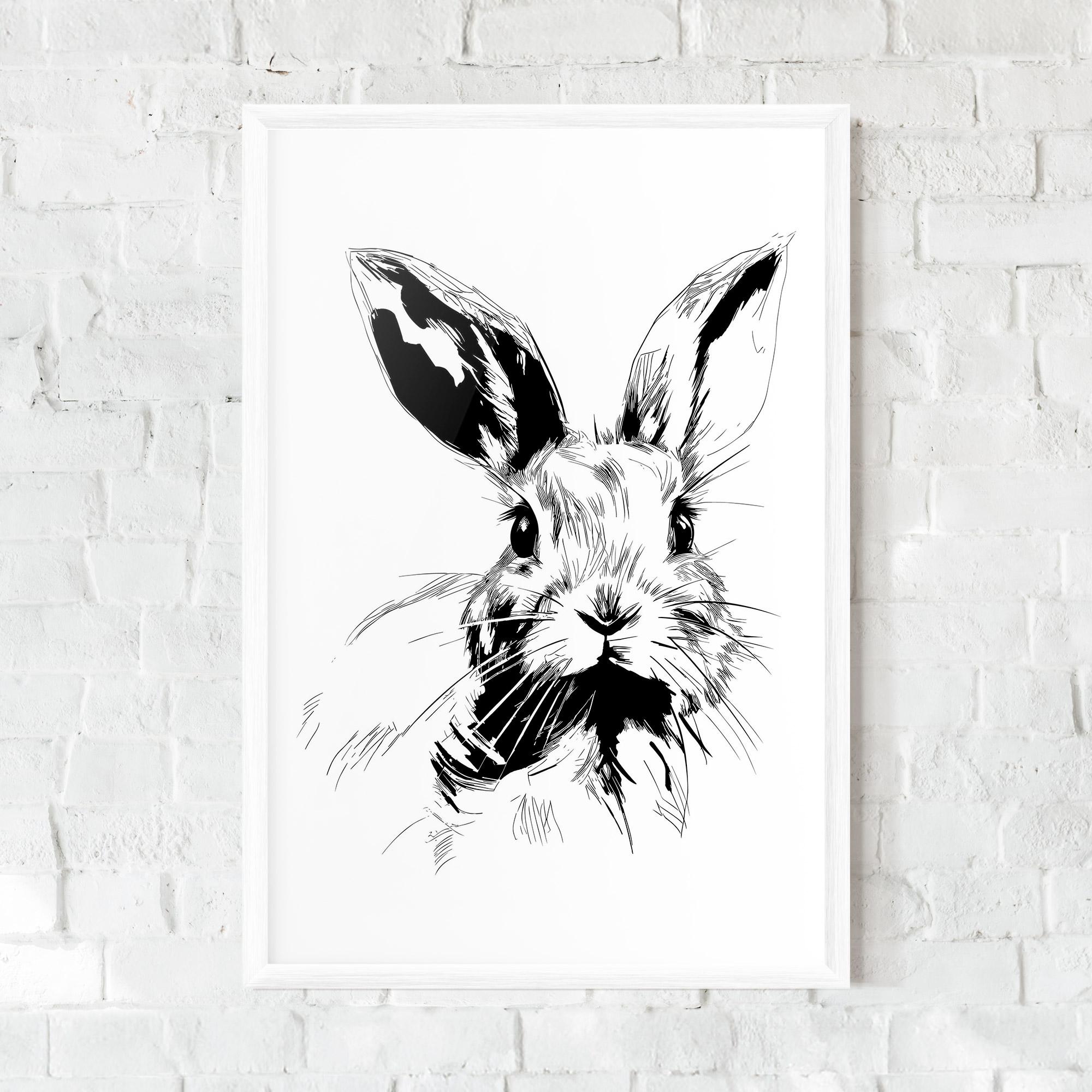 Gerahmte Poster Rabbit Looking mockup 0