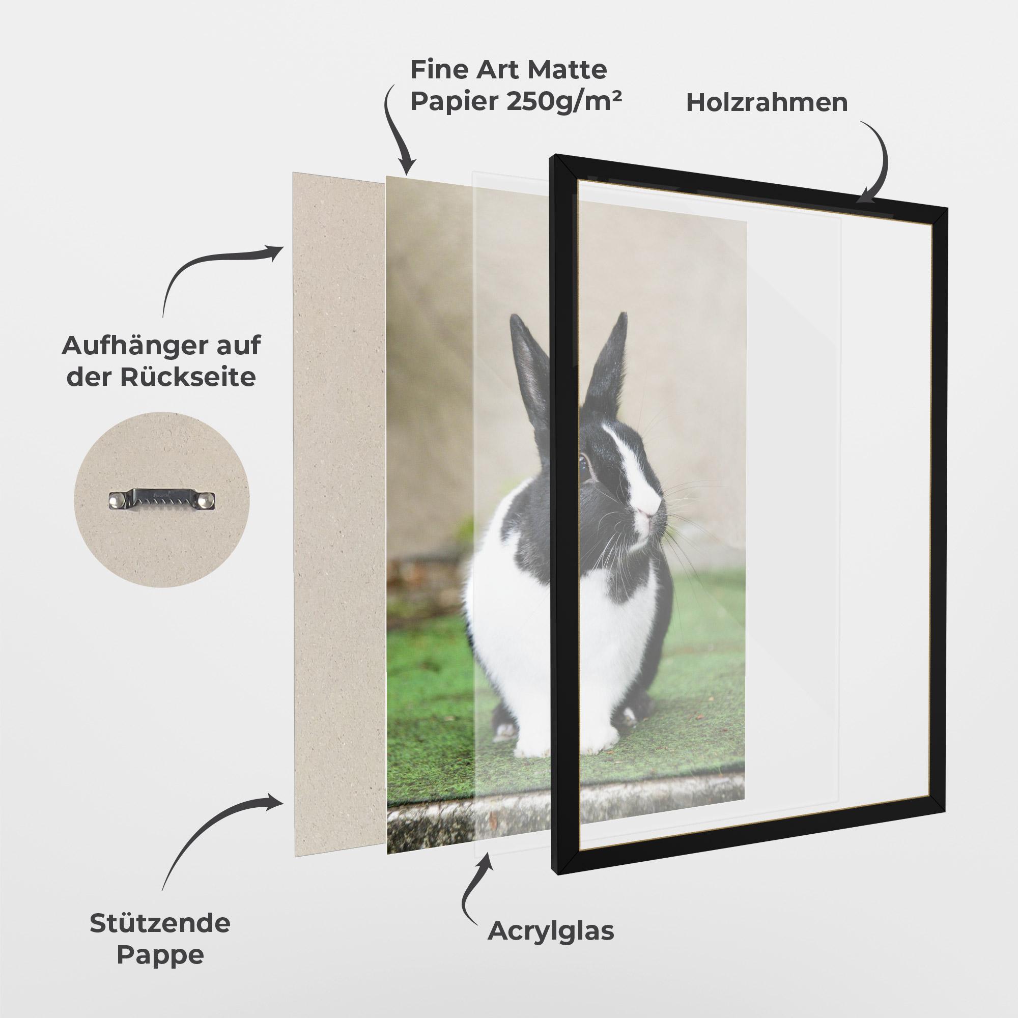 Gerahmte Poster Black Ear Rabbit mockup 1