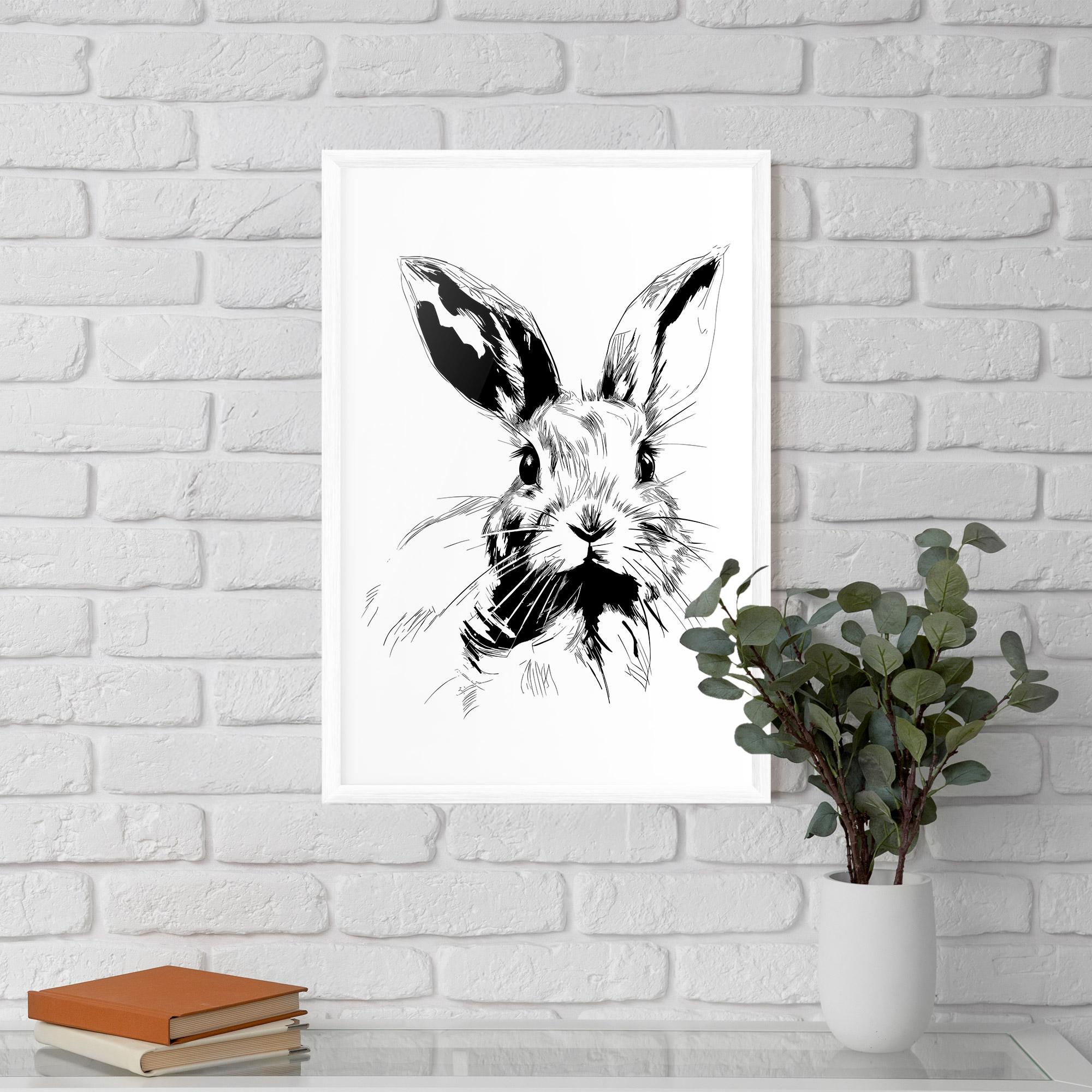 Gerahmte Poster Rabbit Looking mockup 5