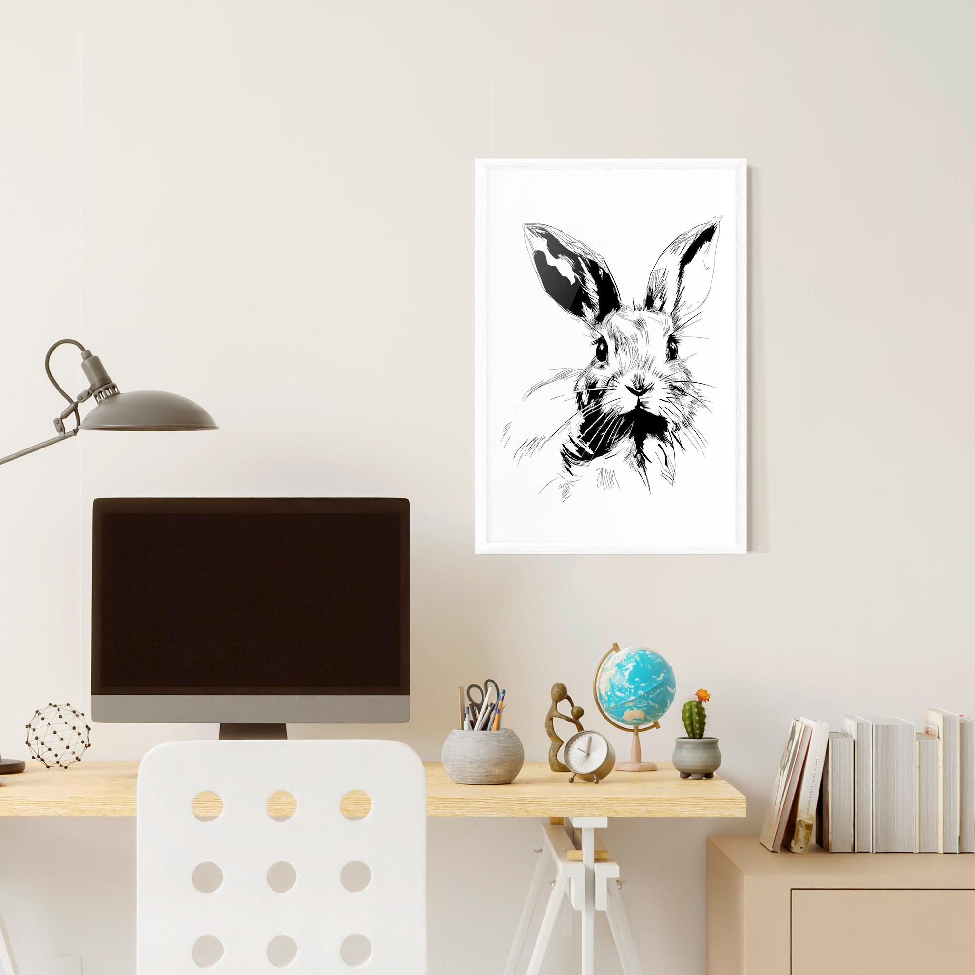 Gerahmte Poster Rabbit Looking mockup 6