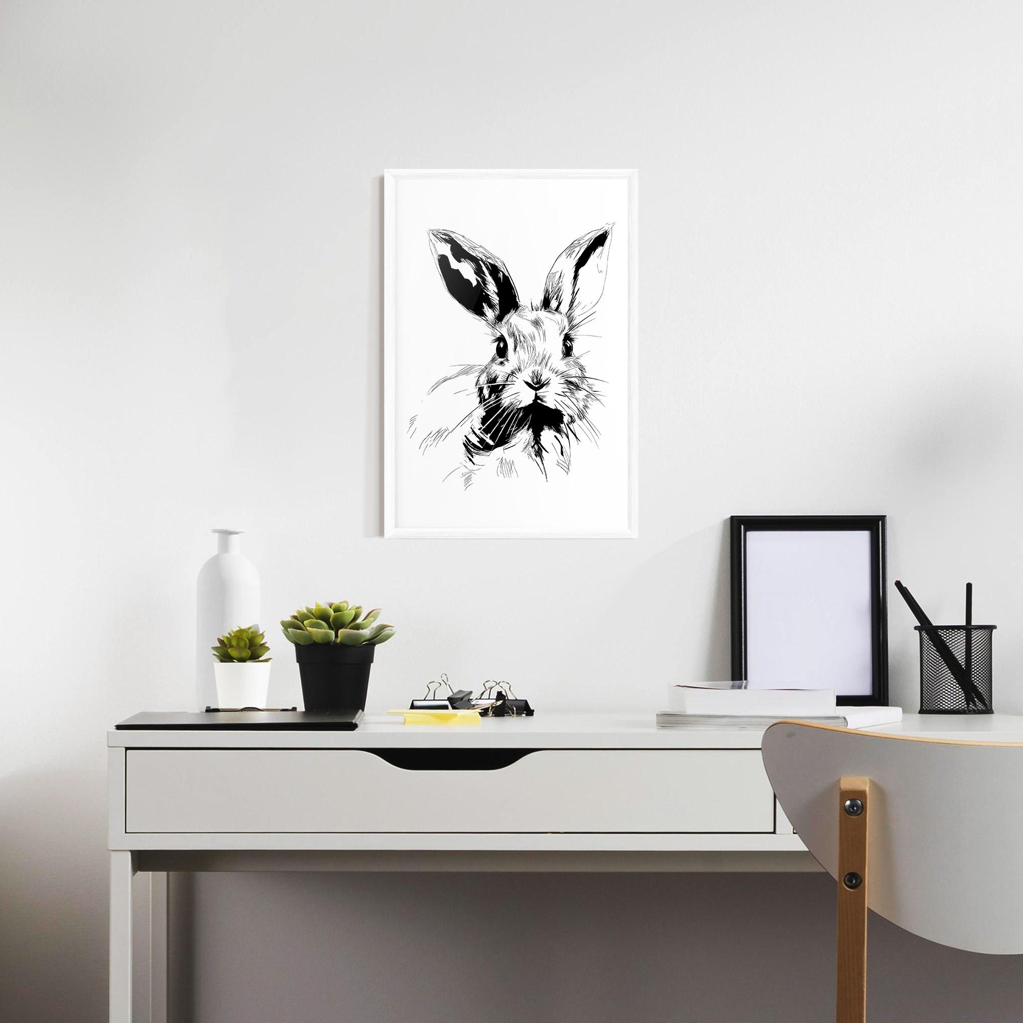 Gerahmte Poster Rabbit Looking mockup 7