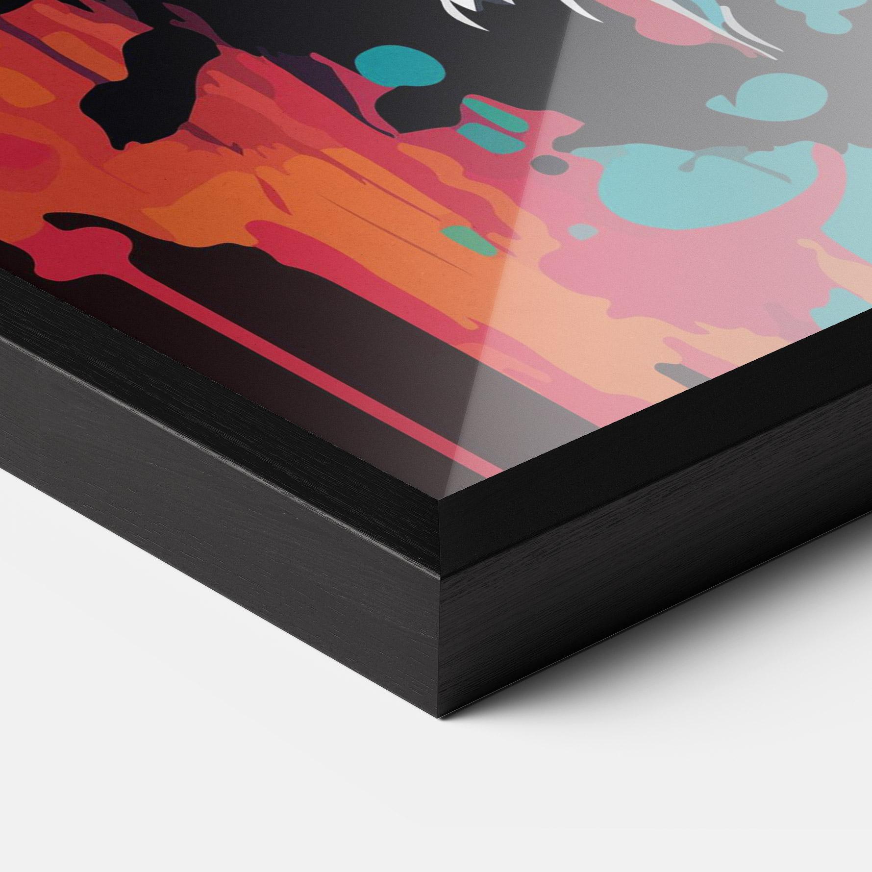 Gerahmte Poster Blue Green Lion mockup 3