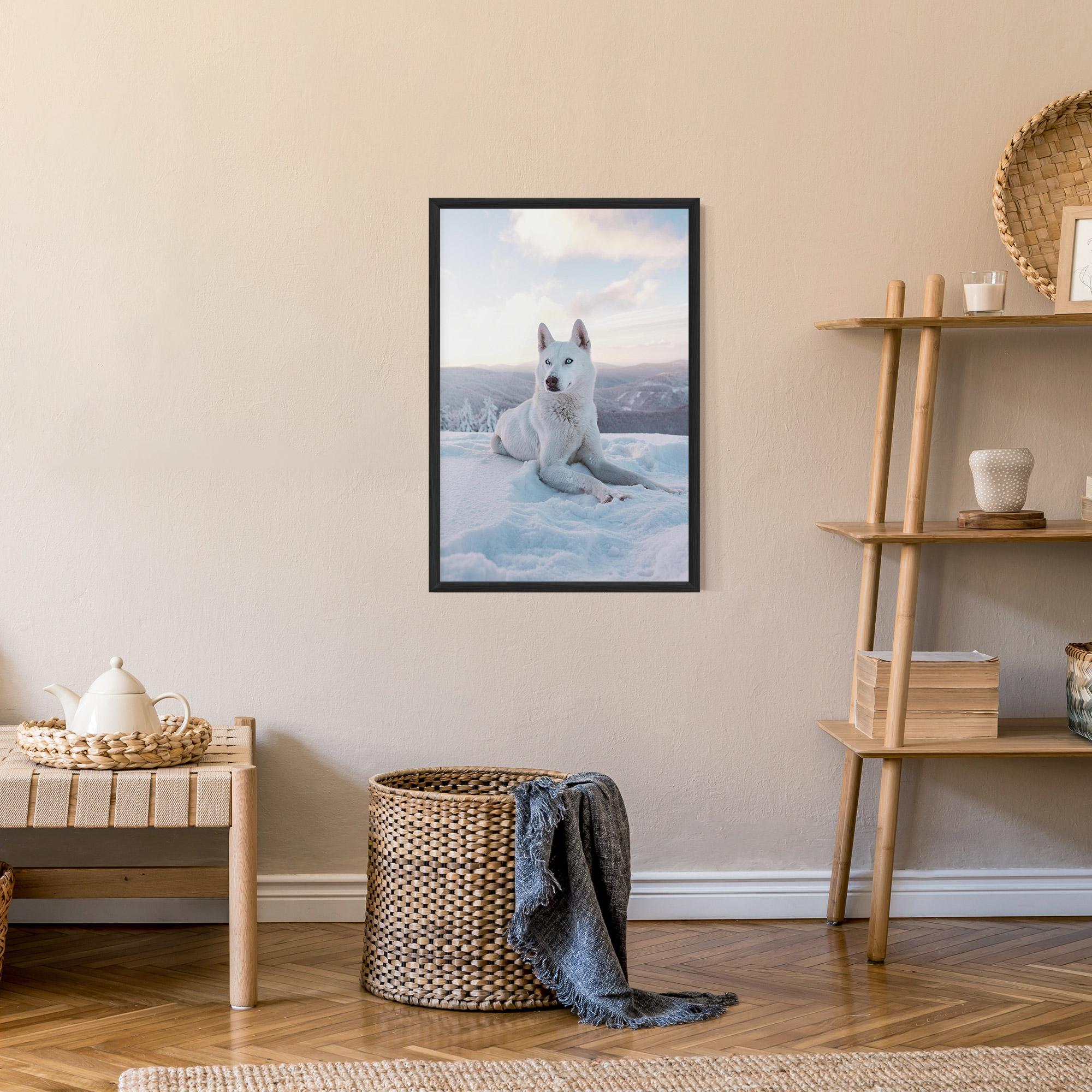 Gerahmte Poster White Snow Wolf mockup 9