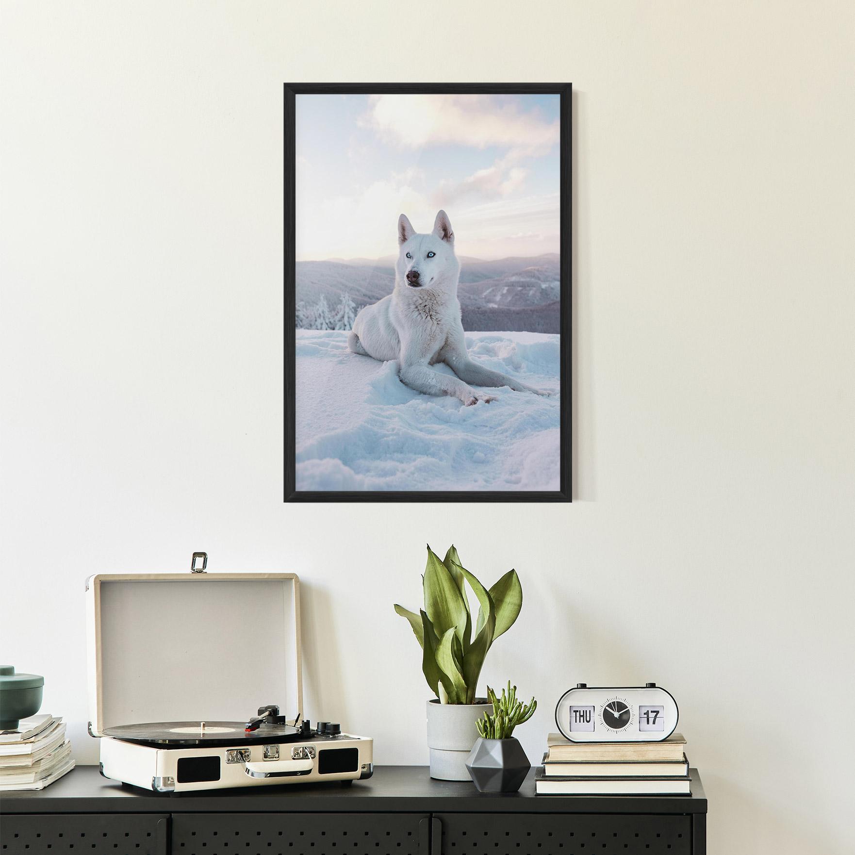 Gerahmte Poster White Snow Wolf mockup 2