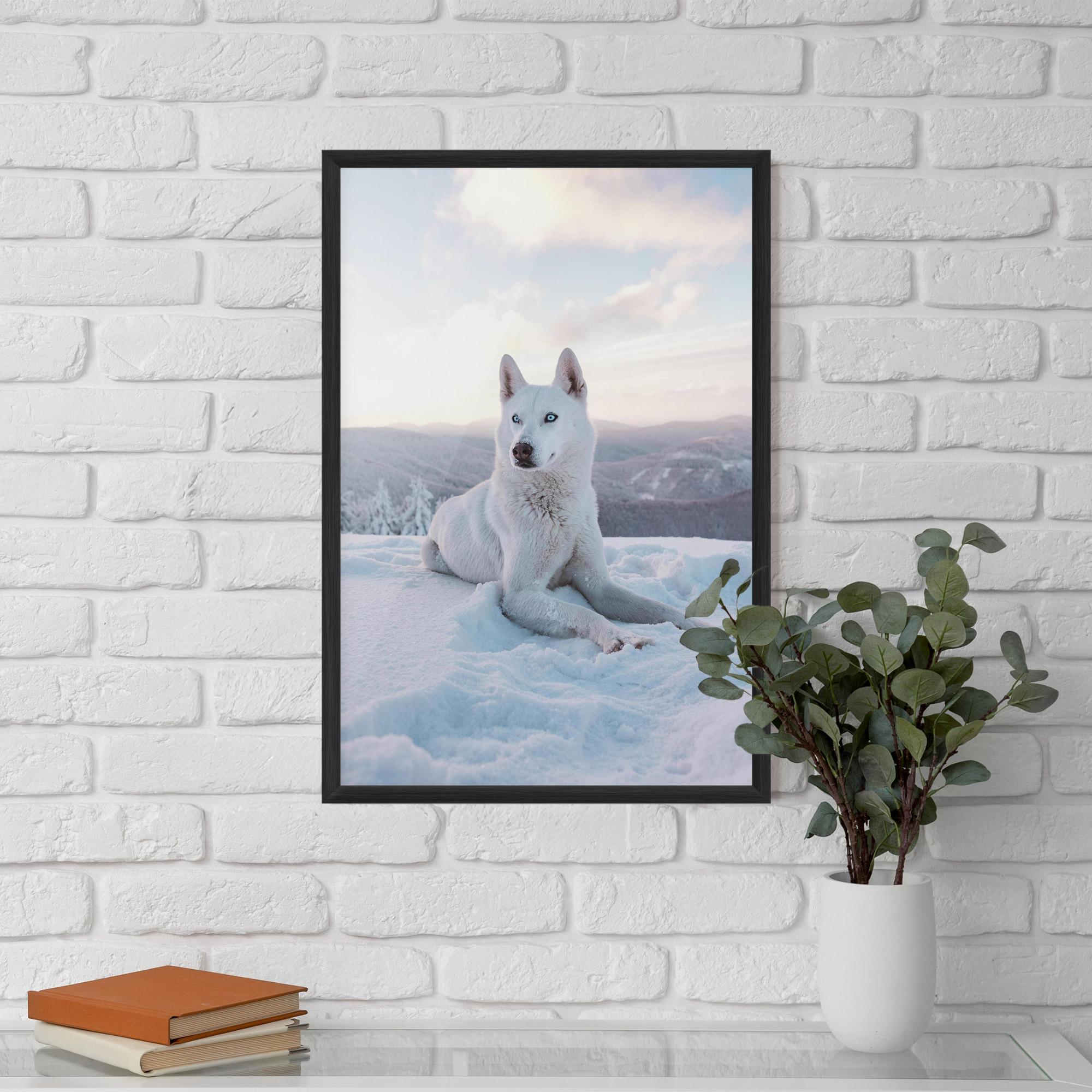 Gerahmte Poster White Snow Wolf mockup 5