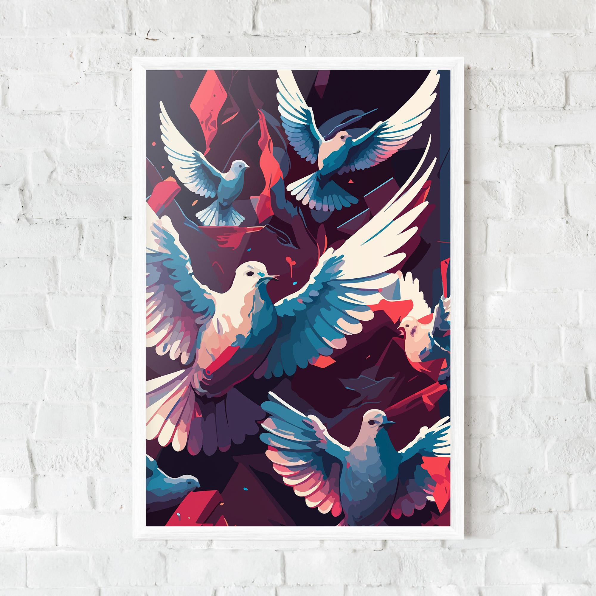 Gerahmte Poster Pretty Dove Family mockup 0