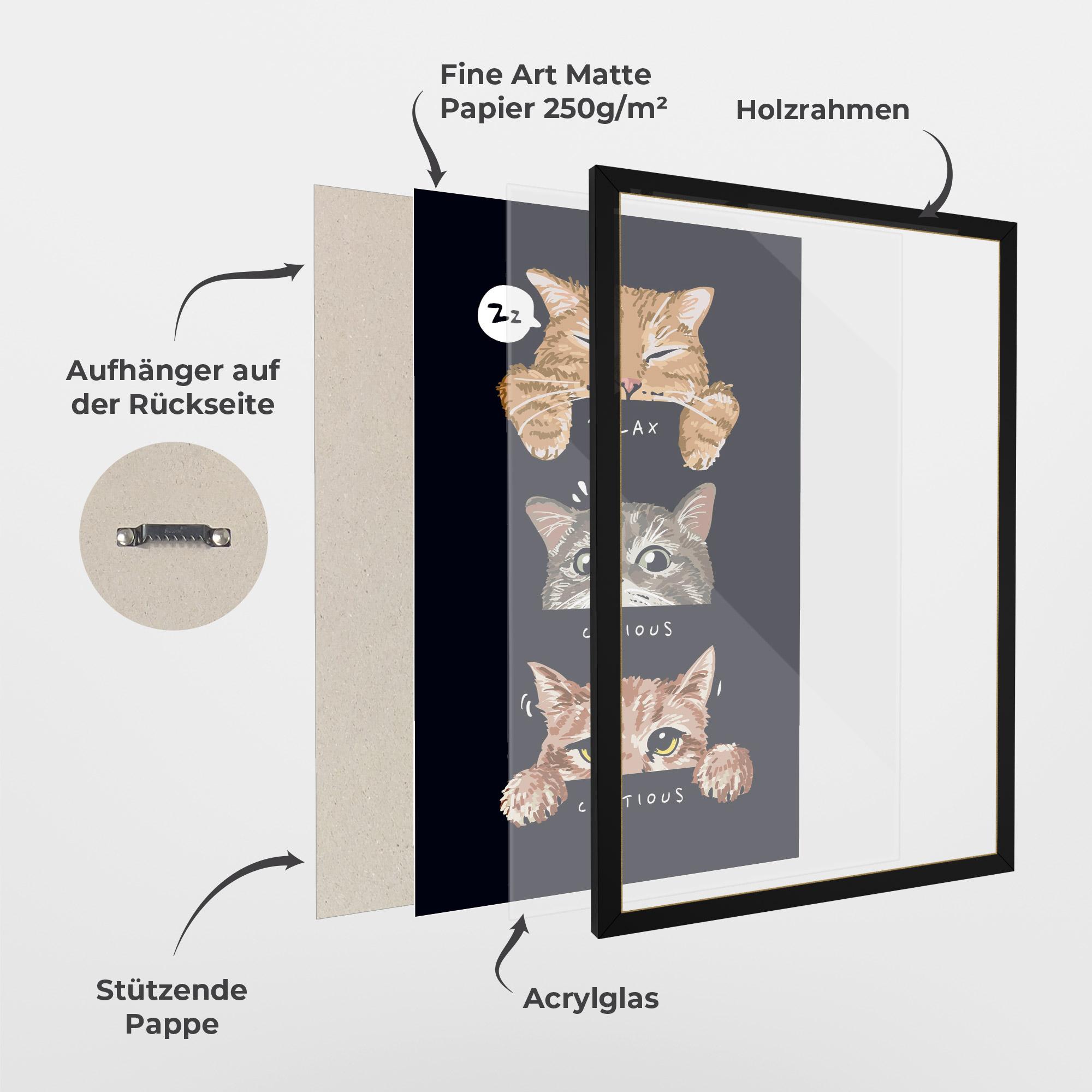 Gerahmte Poster Relax Cat mockup 1