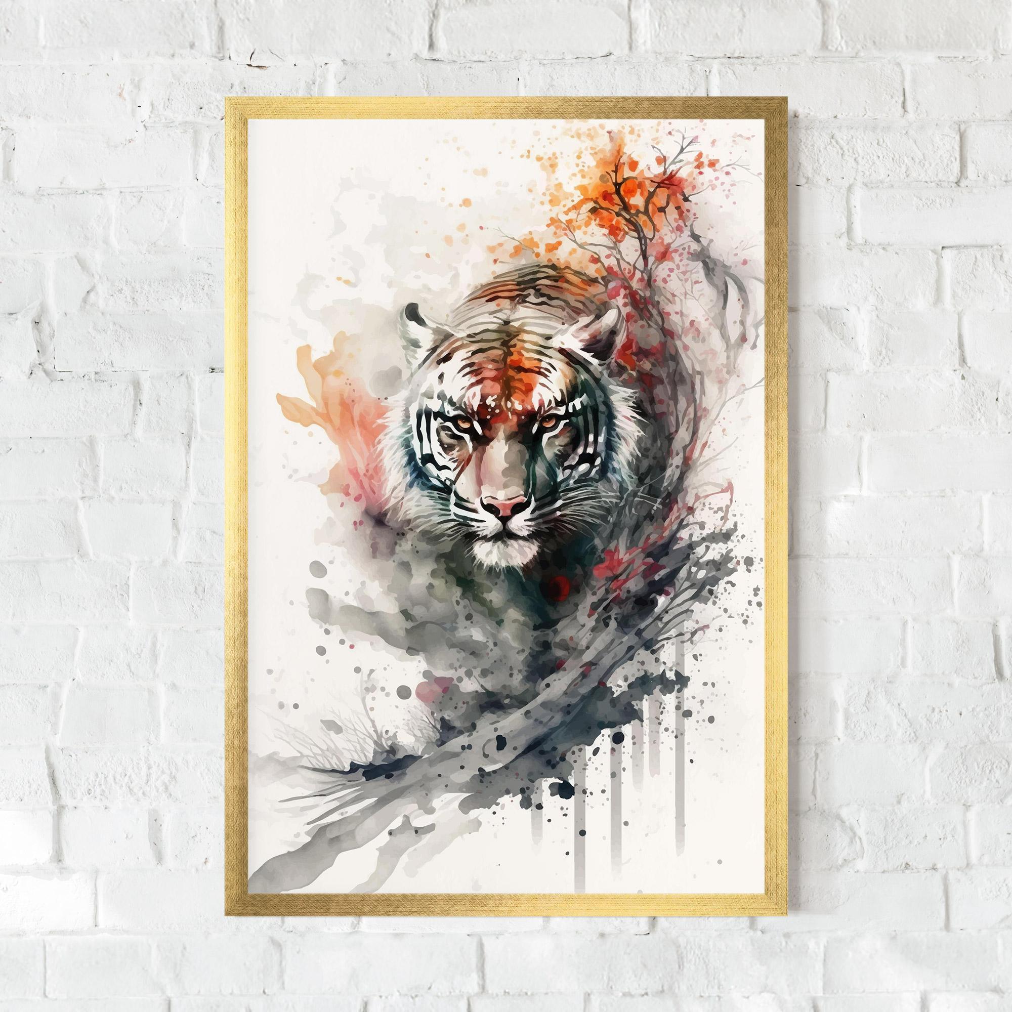 Gerahmte Poster Beautiful Tiger Art mockup 0