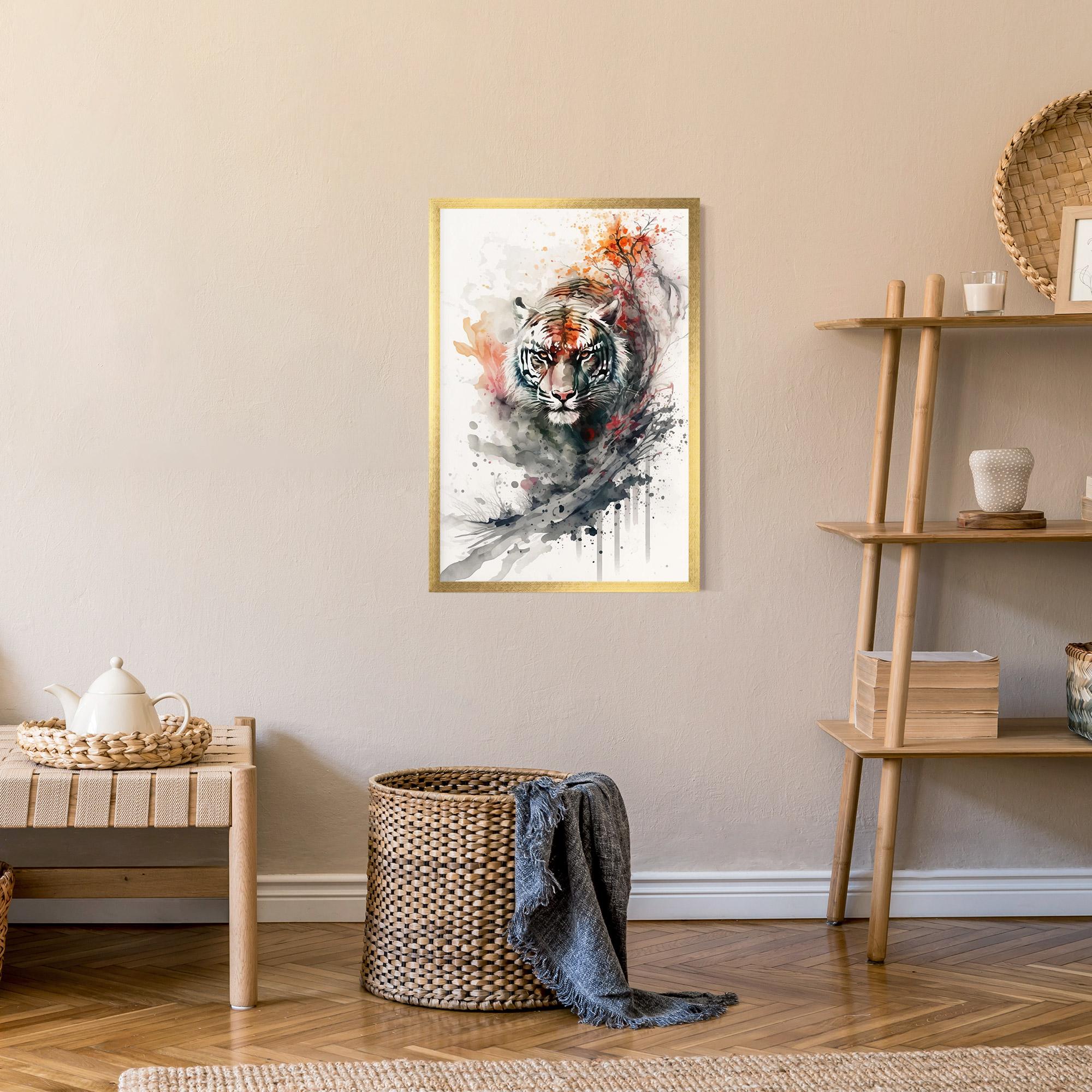 Gerahmte Poster Beautiful Tiger Art mockup 9
