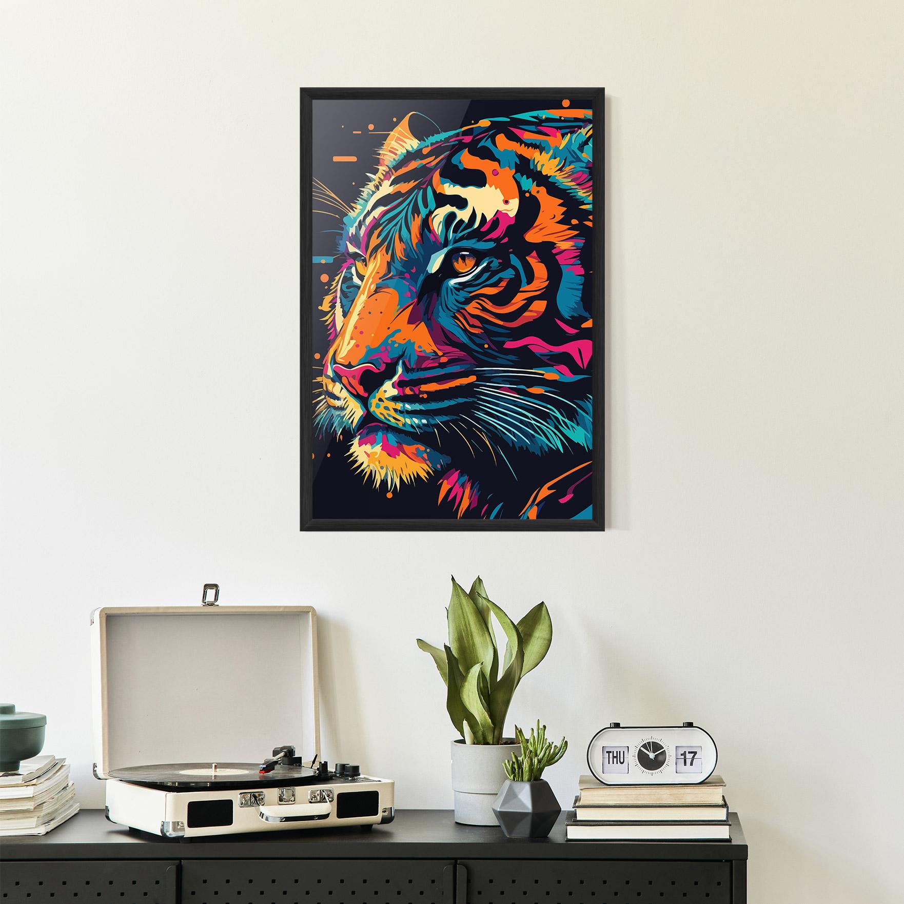 Gerahmte Poster Colorful Tiger mockup 2