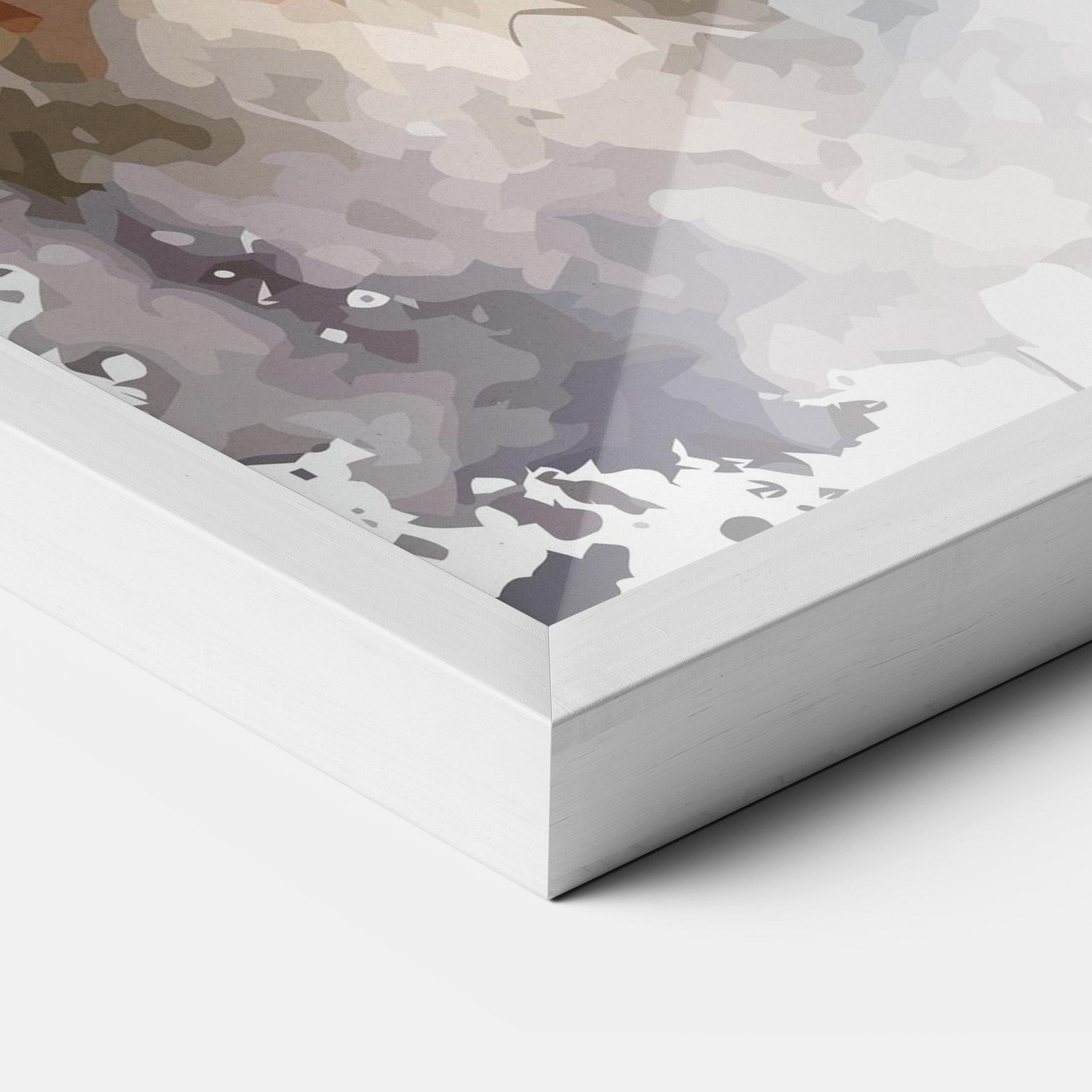 Gerahmte Poster White Tiger Art mockup 3