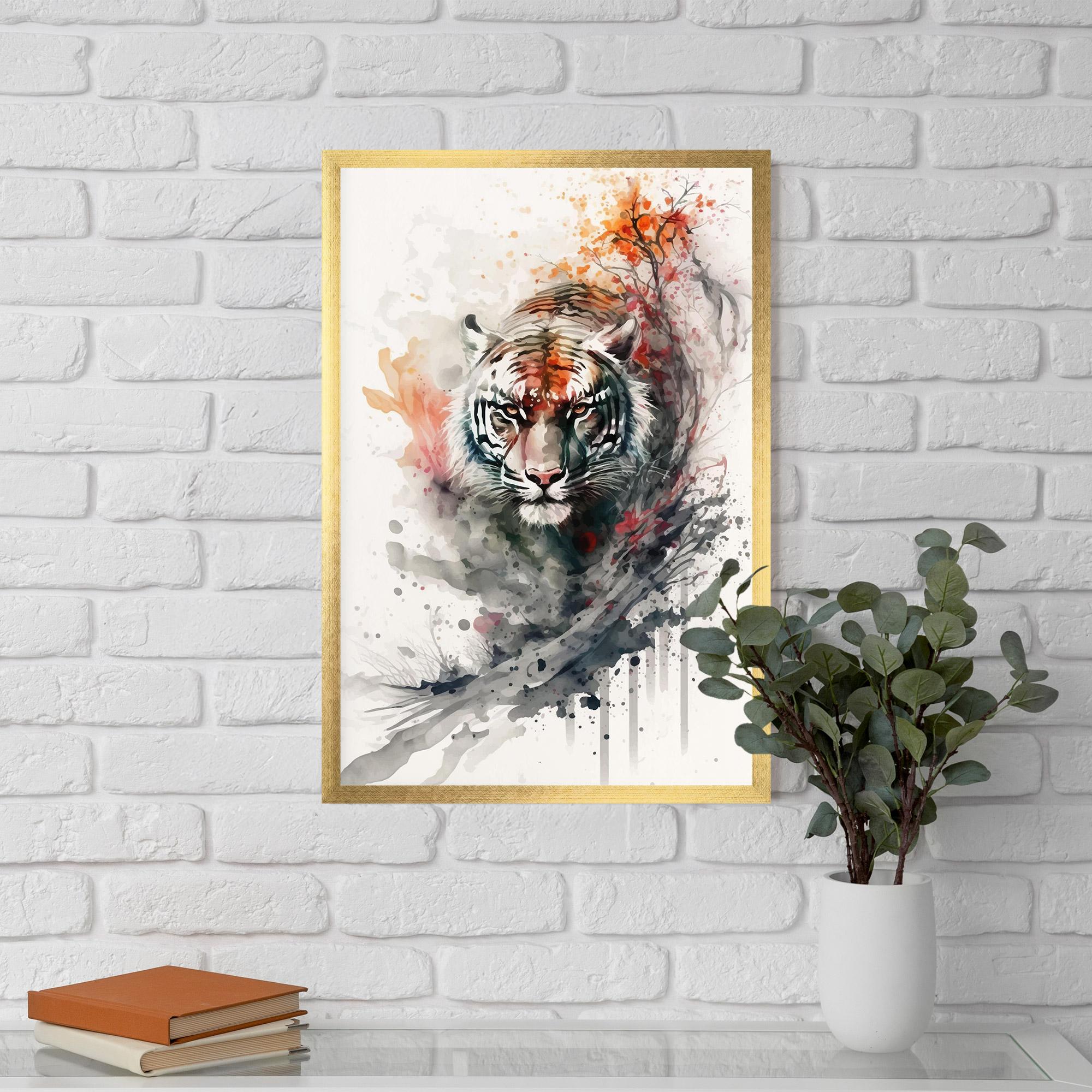 Gerahmte Poster Beautiful Tiger Art mockup 5