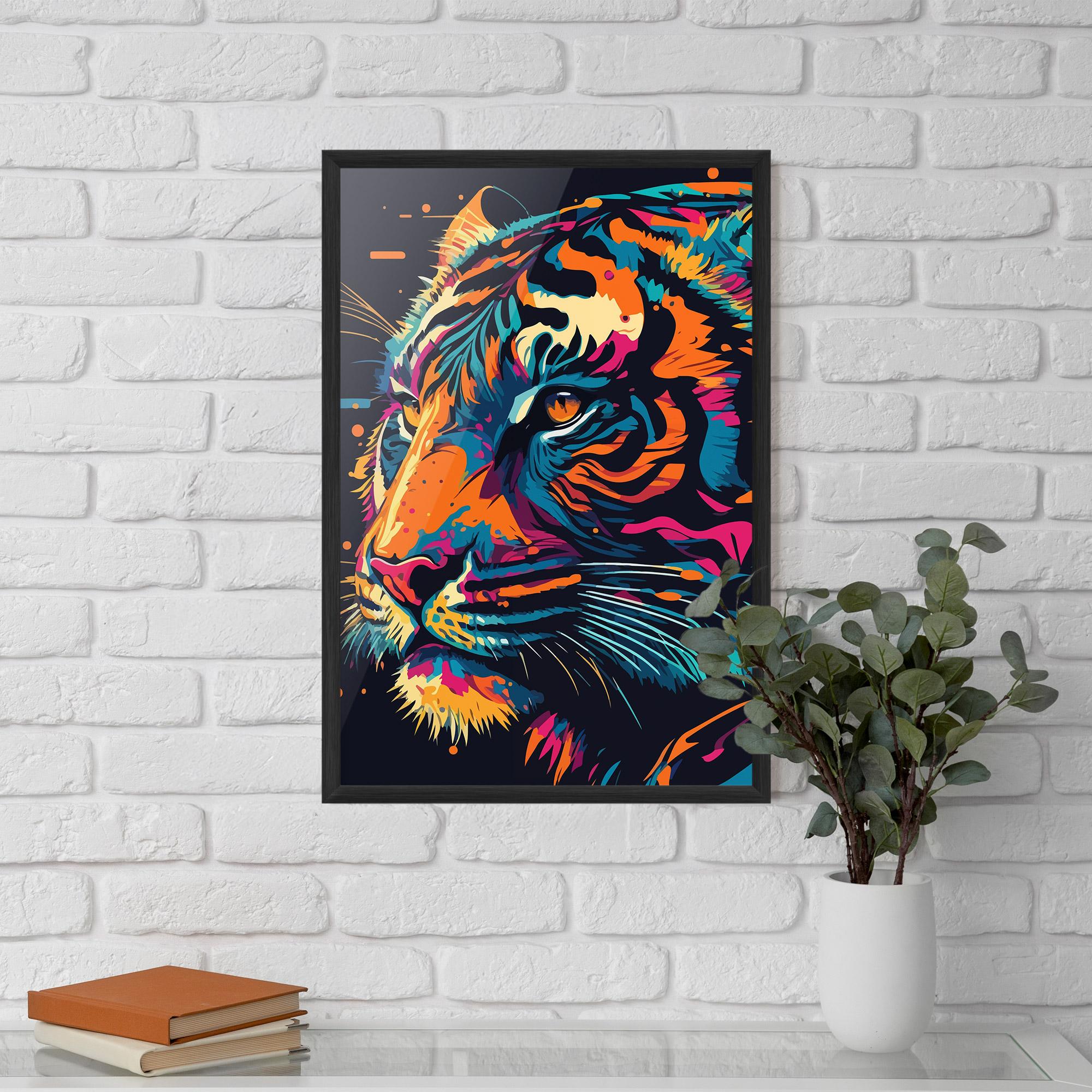 Gerahmte Poster Colorful Tiger mockup 5