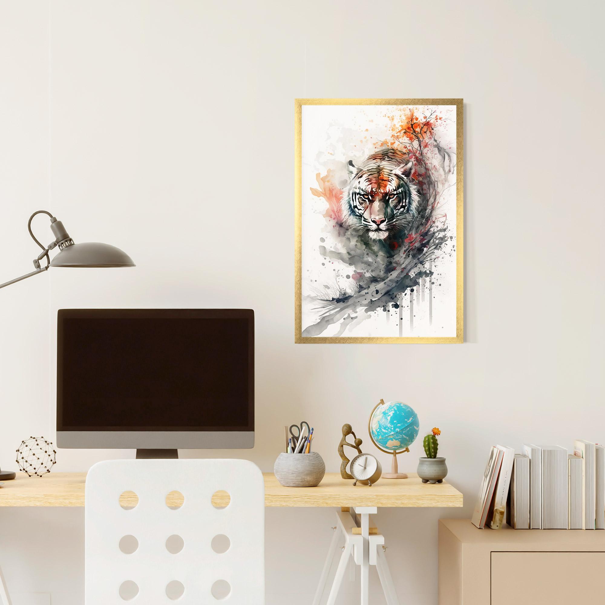 Gerahmte Poster Beautiful Tiger Art mockup 6