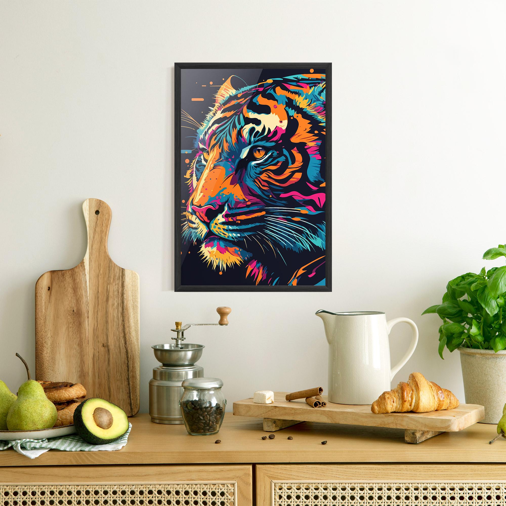 Gerahmte Poster Colorful Tiger mockup 8