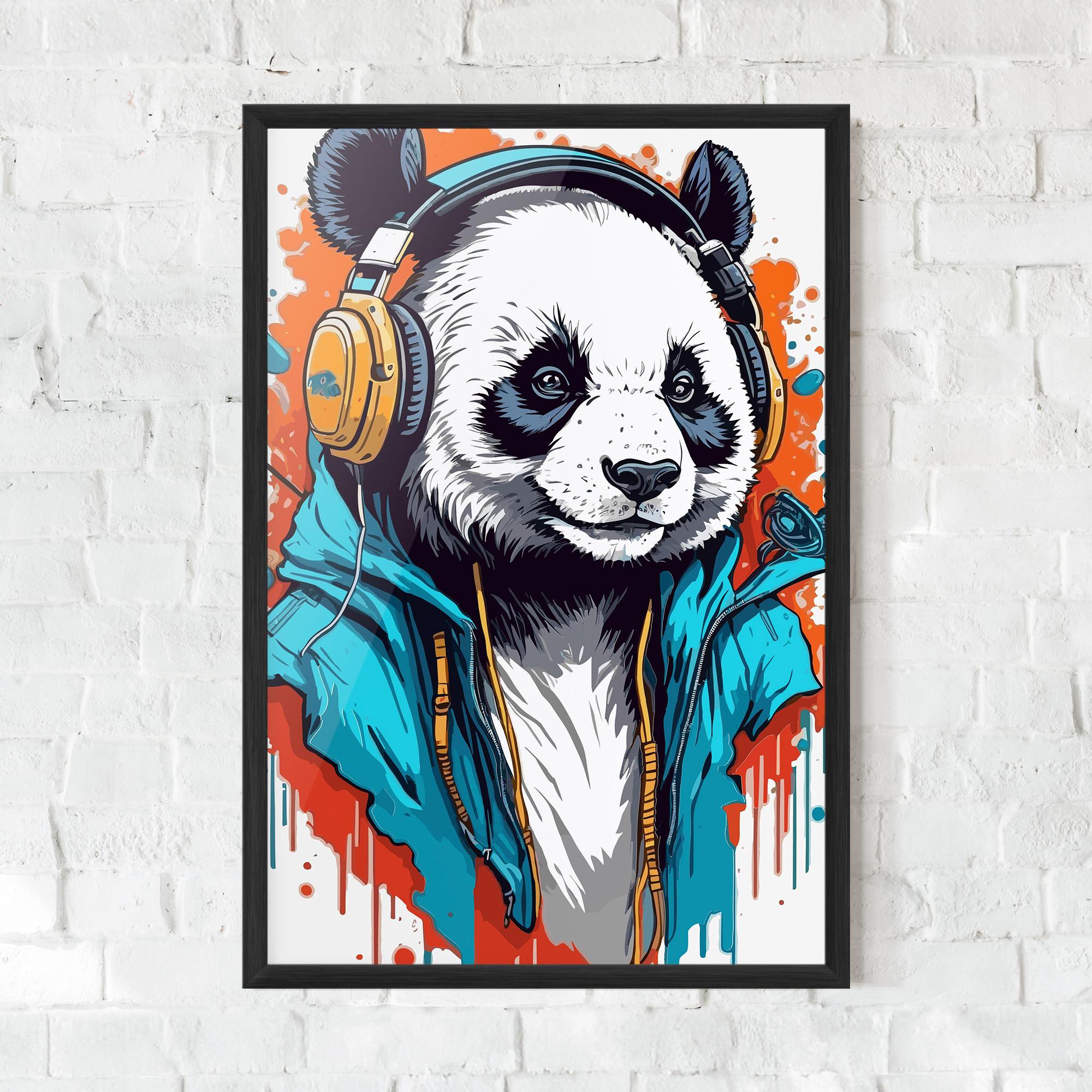 Gerahmte Poster Music Panda mockup 0