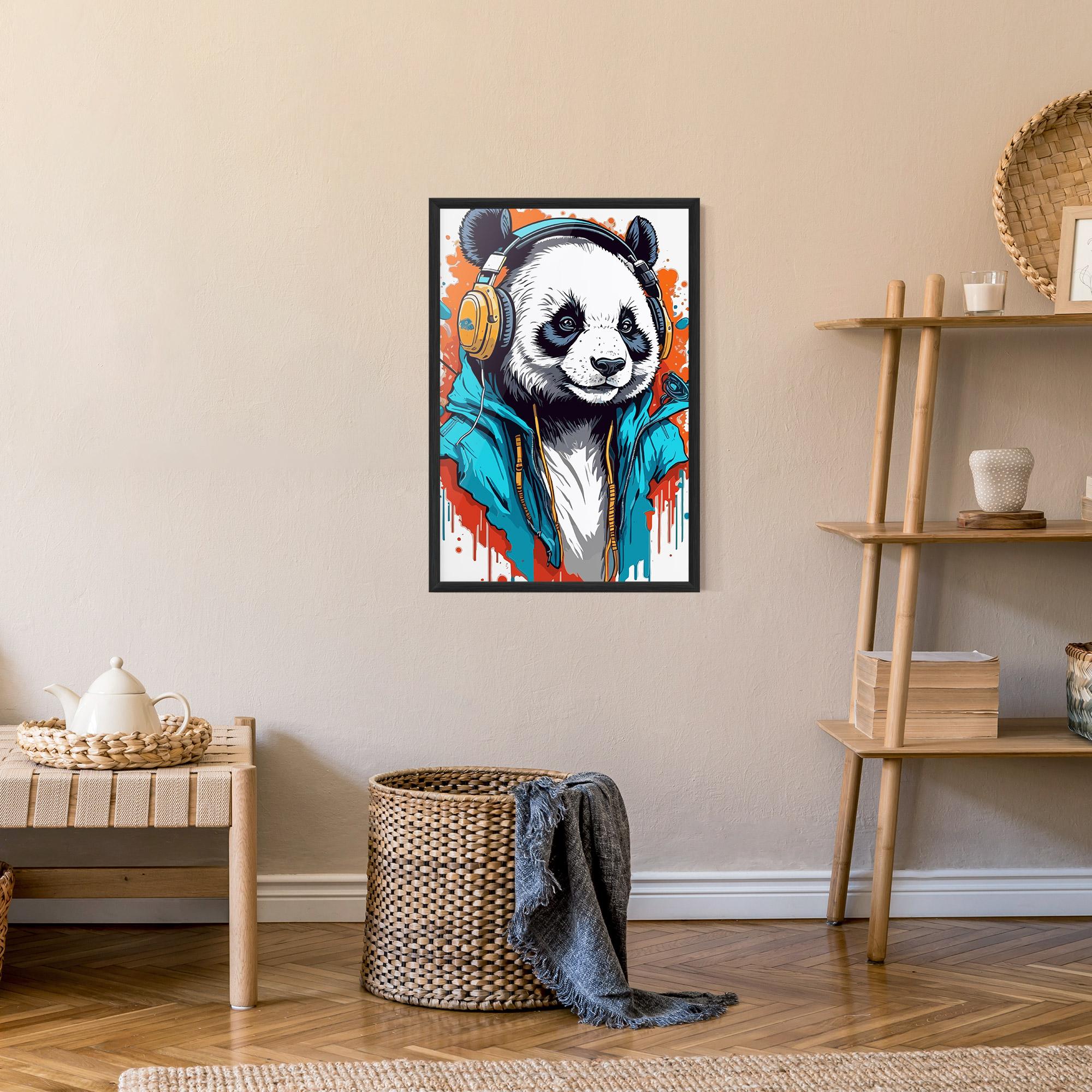 Gerahmte Poster Music Panda mockup 9