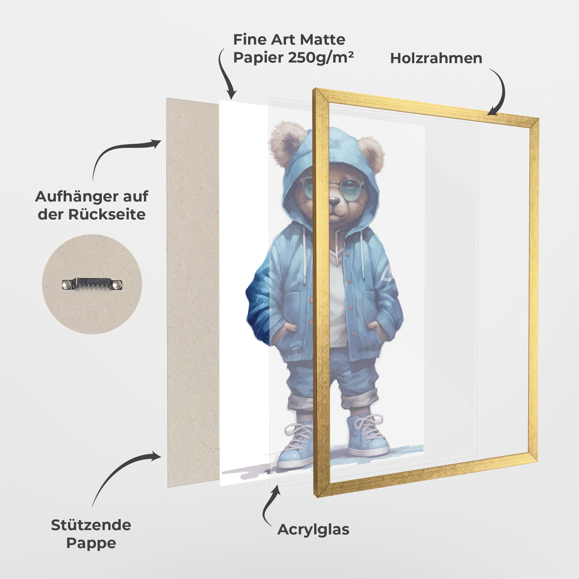 Gerahmte Poster Glasses Bear mockup 1