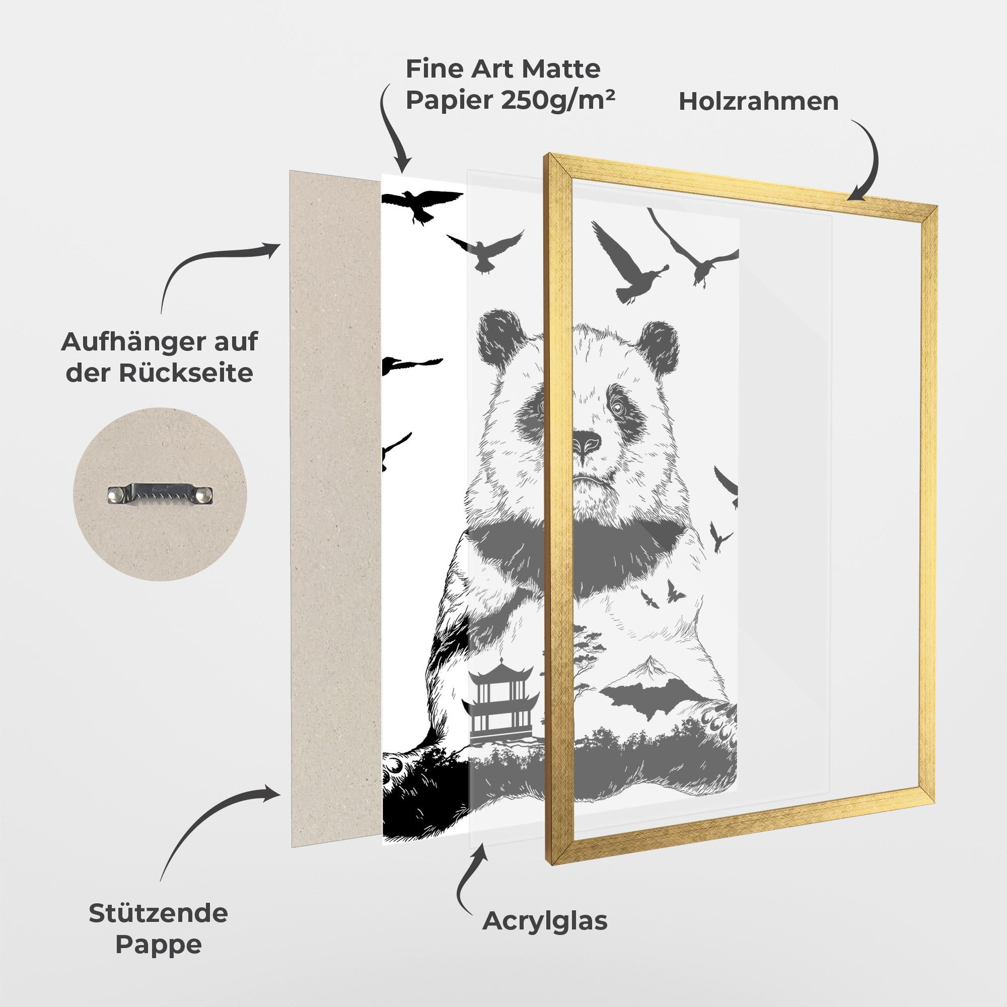 Gerahmte Poster Panda Bear mockup 1