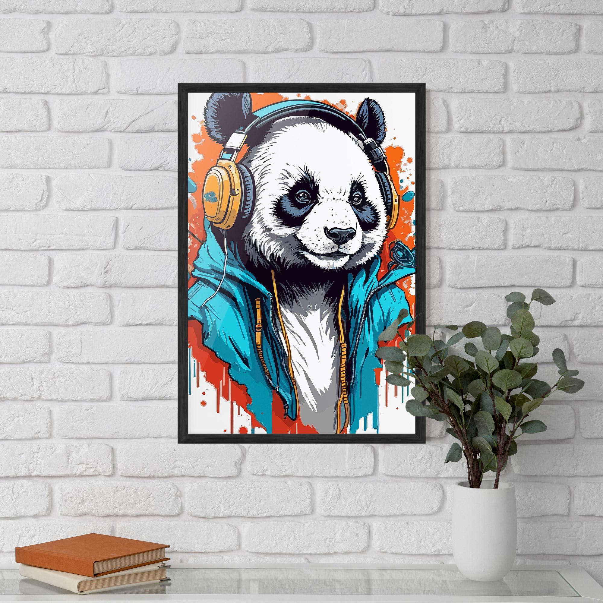 Gerahmte Poster Music Panda mockup 5