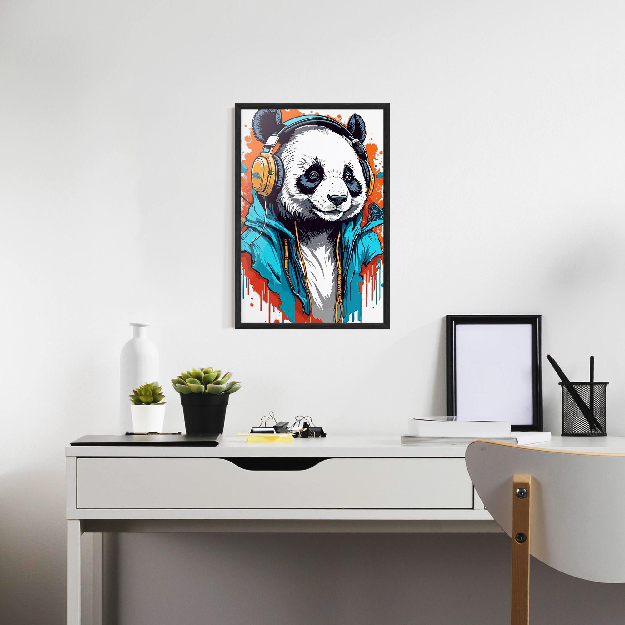 Gerahmte Poster Music Panda mockup 7