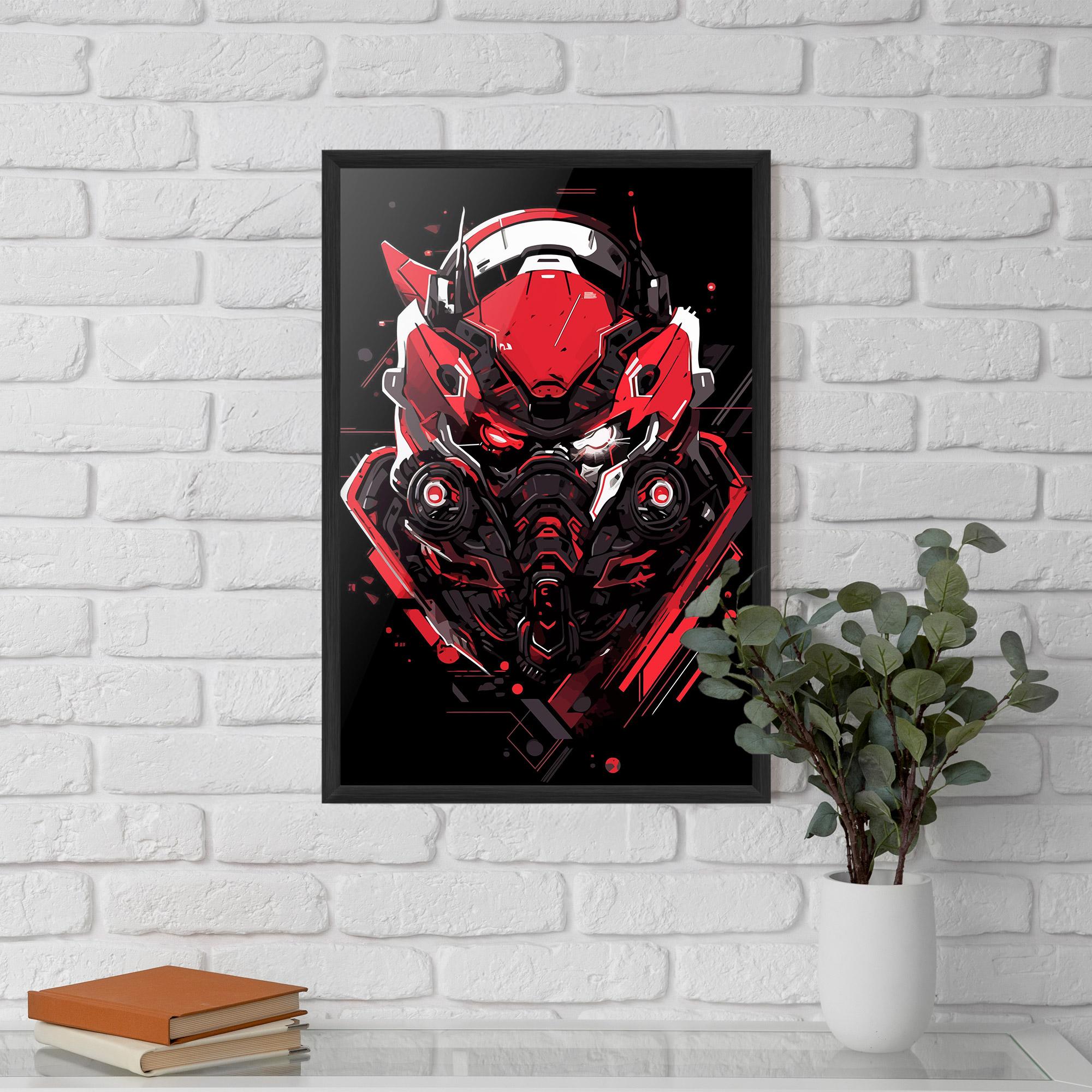 Gerahmte Poster Red Robot Art mockup 5