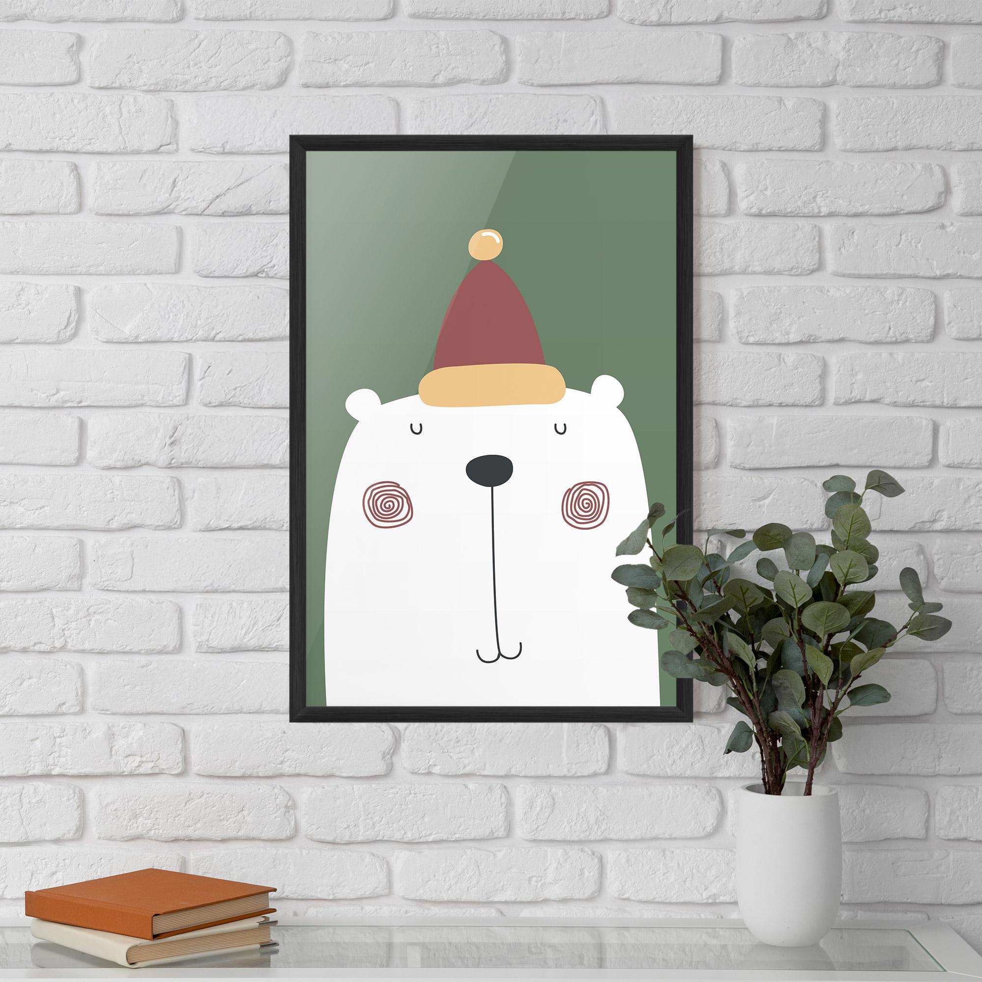 Gerahmte Poster Cute Icebear Drawing mockup 5