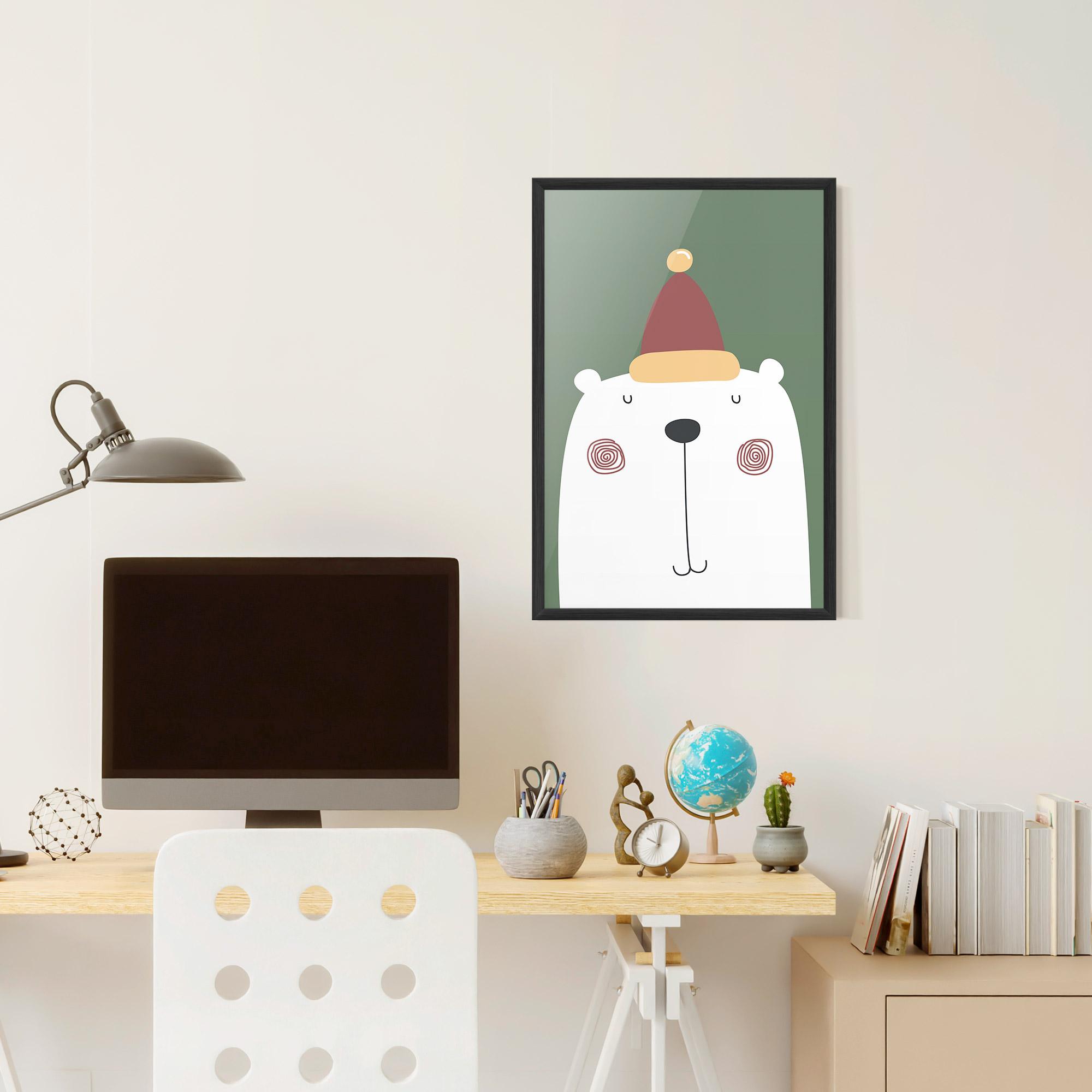 Gerahmte Poster Cute Icebear Drawing mockup 6