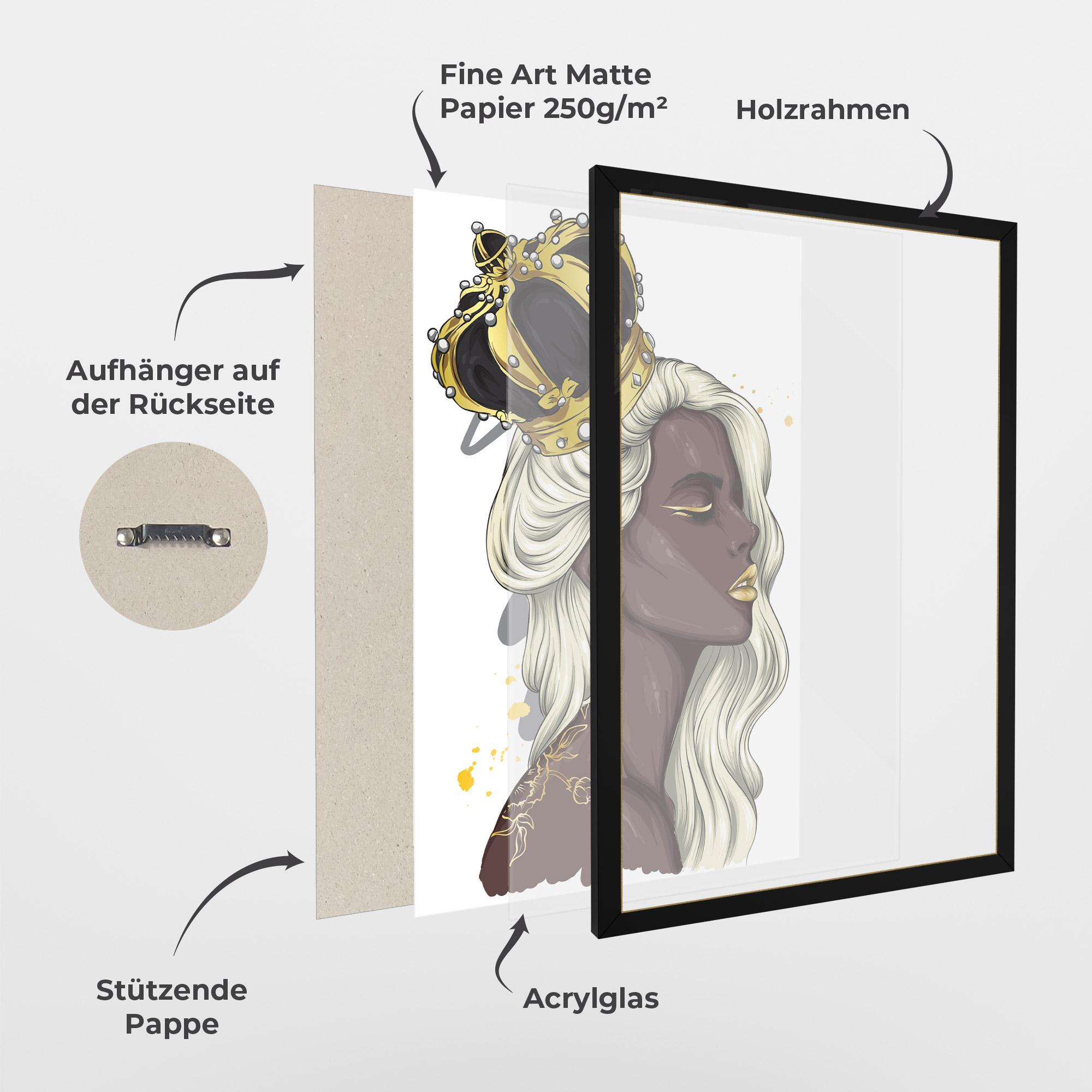 Gerahmte Poster Big Black Crown mockup 1