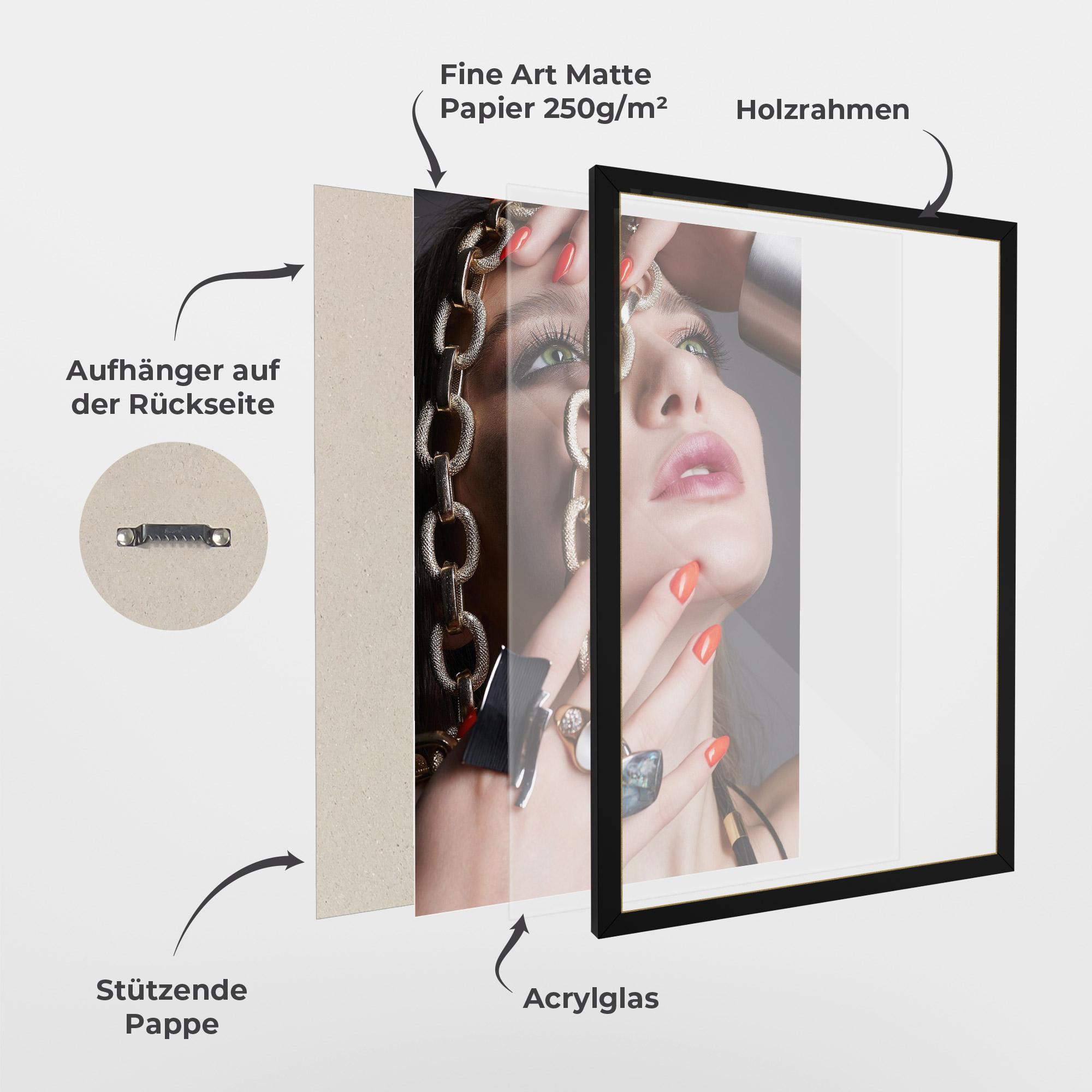 Gerahmte Poster Big Chain Woman mockup 1