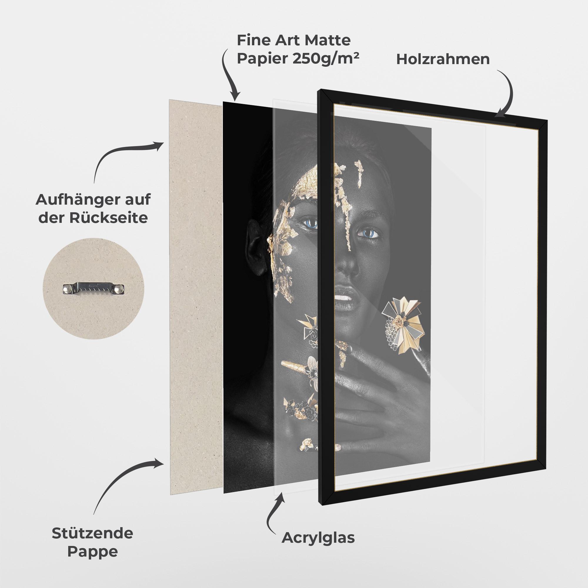 Gerahmte Poster Black Art Makeup mockup 1