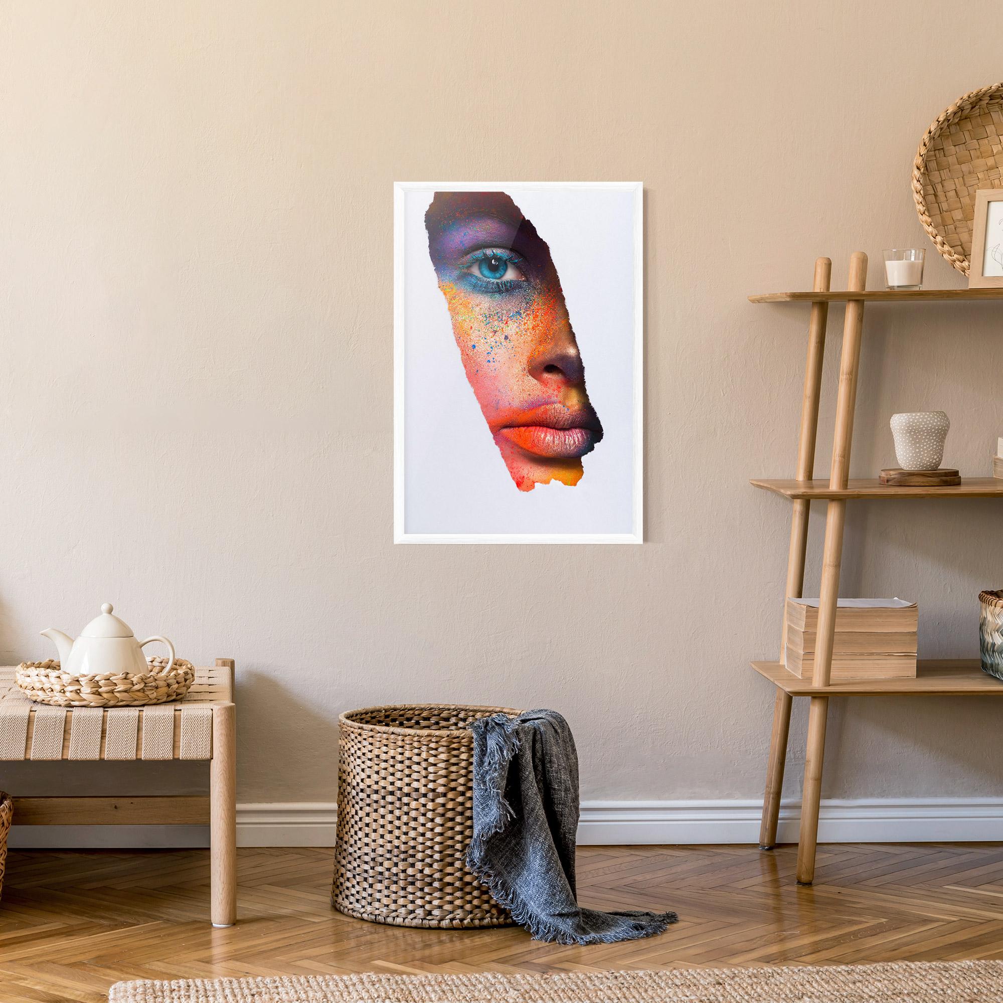 Gerahmte Poster Blue Eyelashes Makeup mockup 9