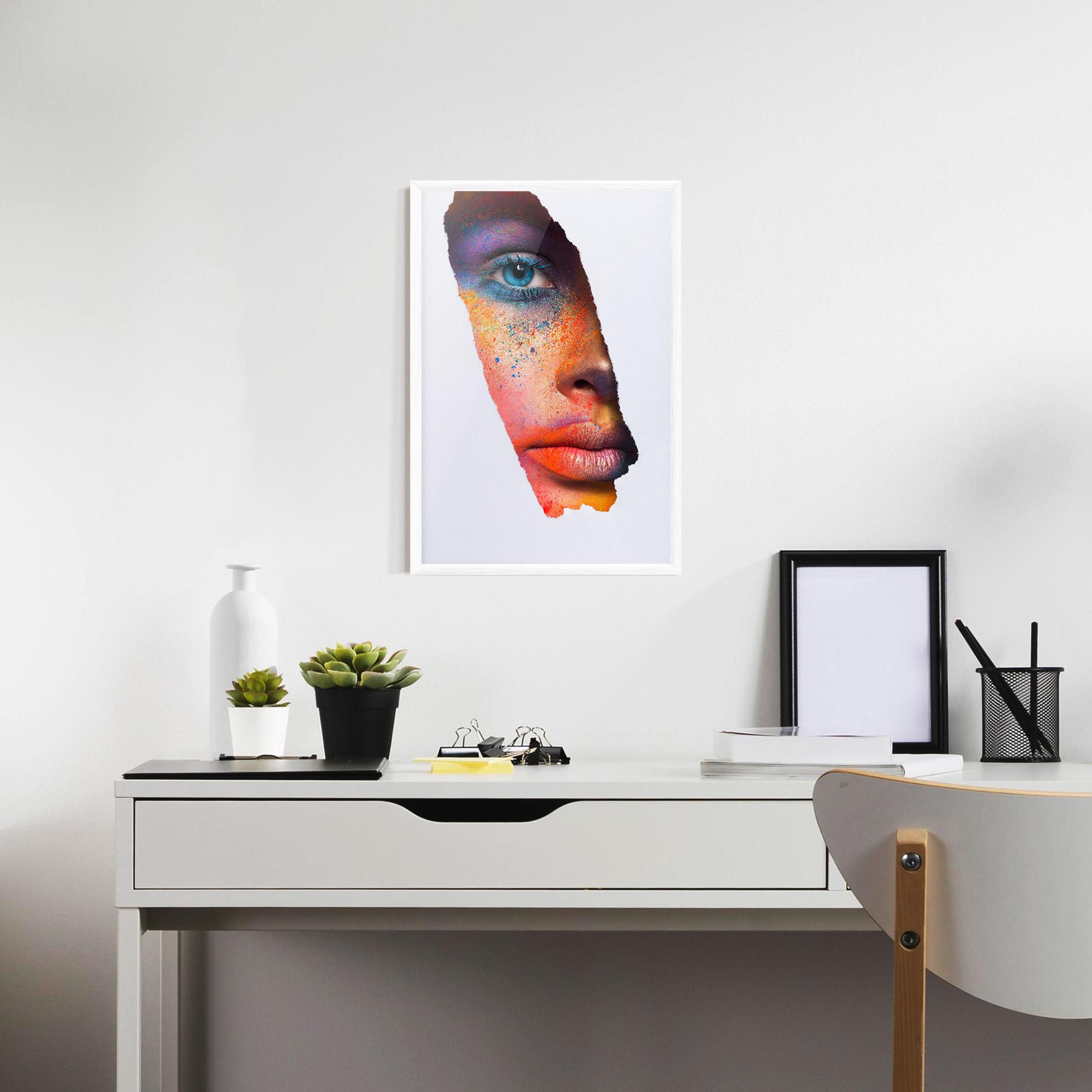 Gerahmte Poster Blue Eyelashes Makeup mockup 7