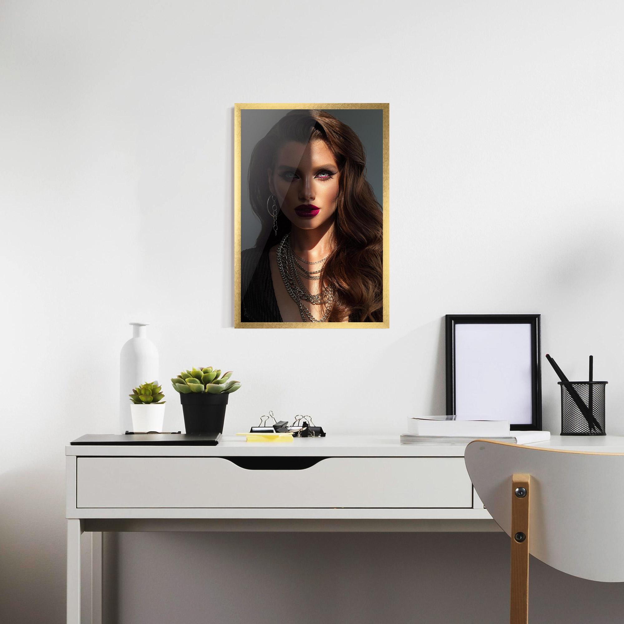 Gerahmte Poster Model Makeup mockup 7