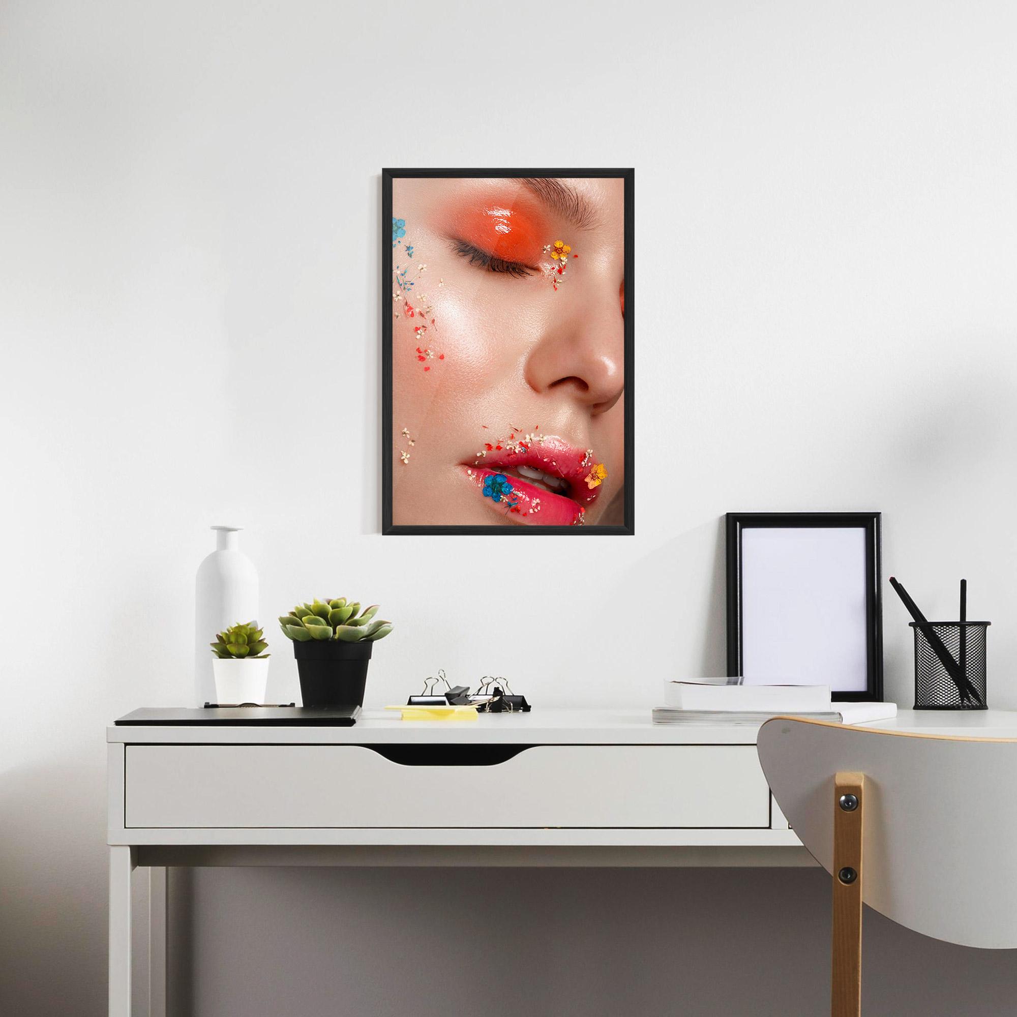 Gerahmte Poster Pretty Orange Make Up mockup 7