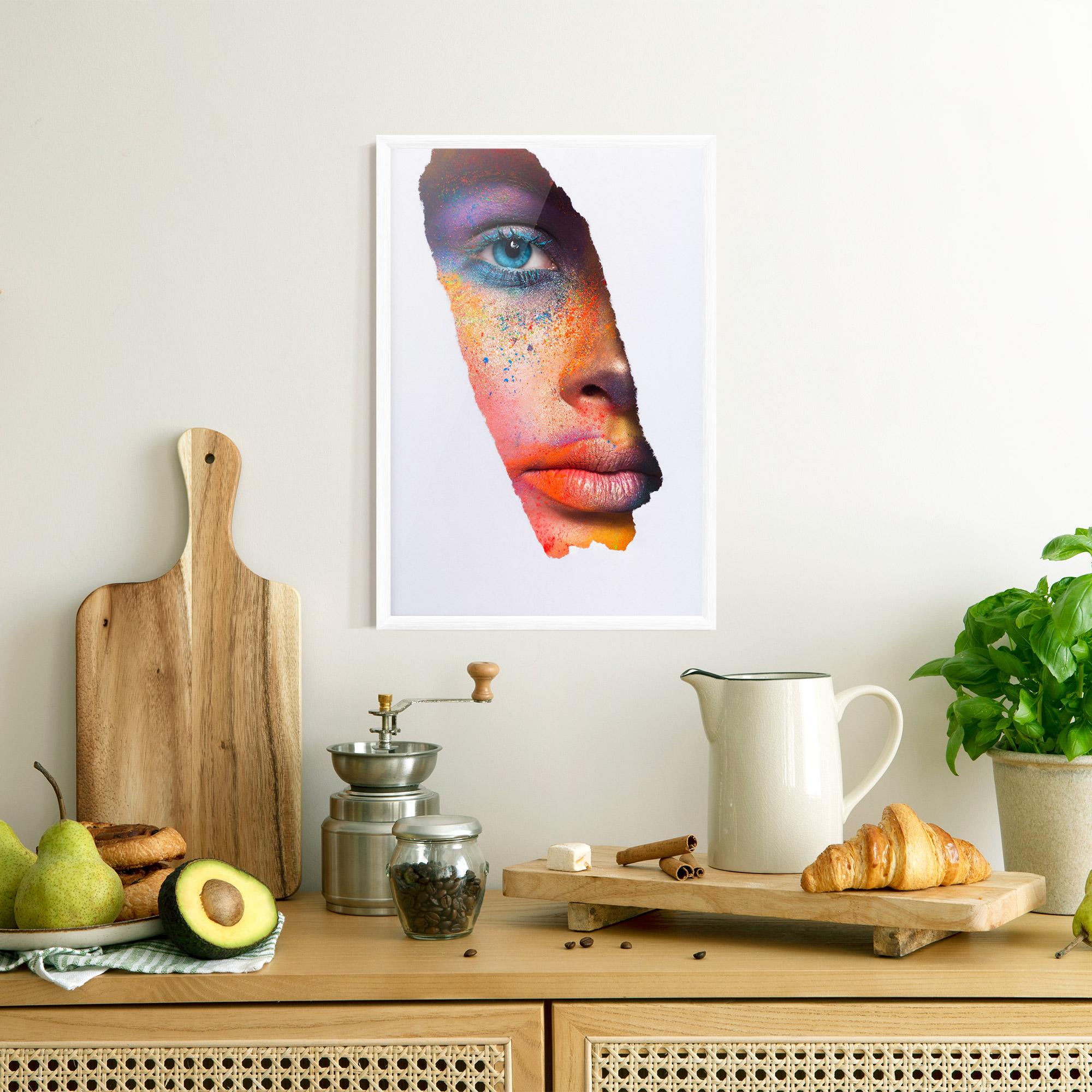 Gerahmte Poster Blue Eyelashes Makeup mockup 8