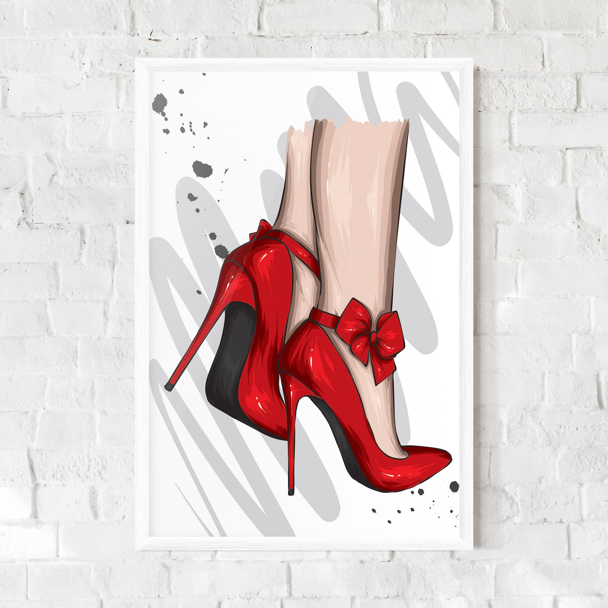 Gerahmte Poster Red Bow Heels mockup 0