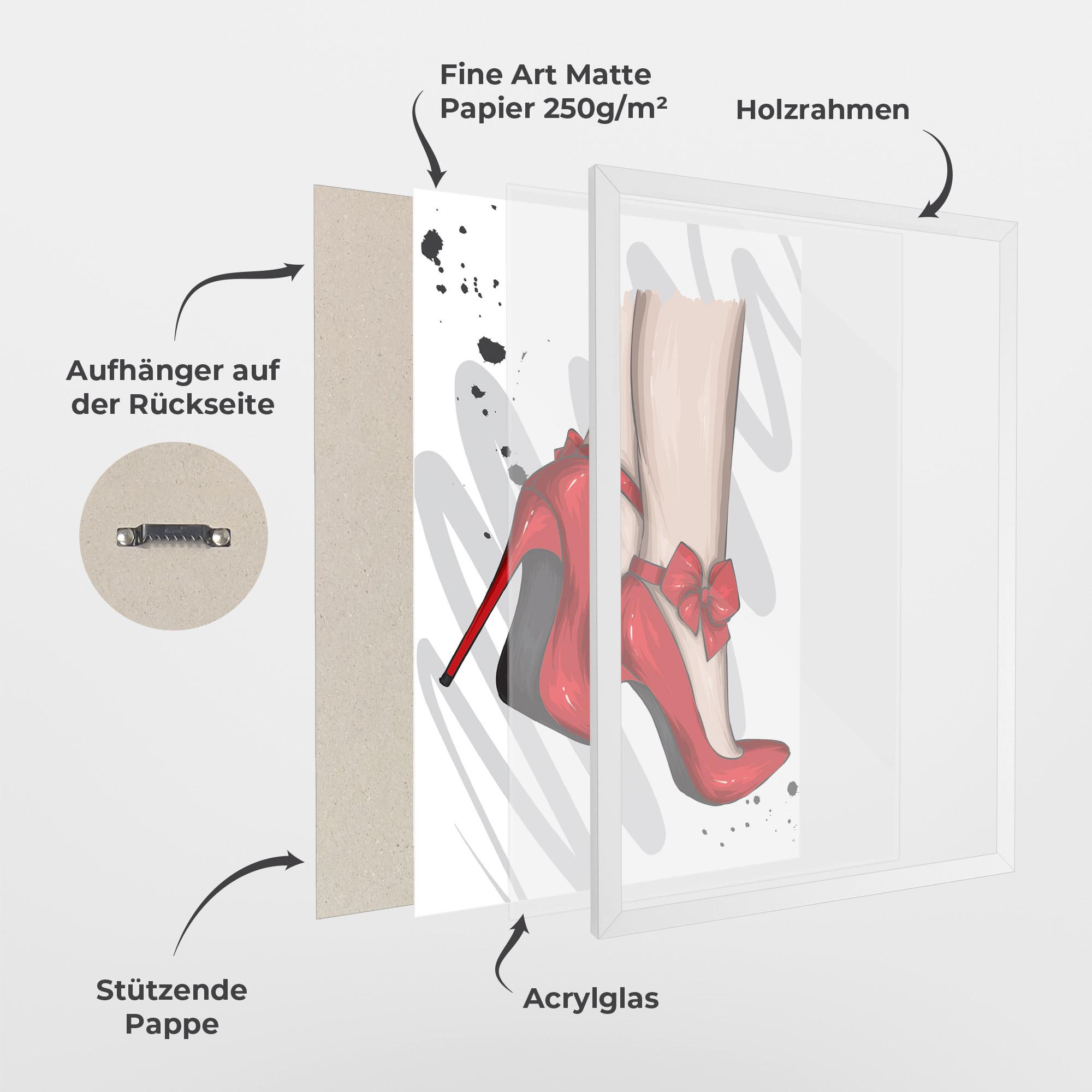 Gerahmte Poster Red Bow Heels mockup 1