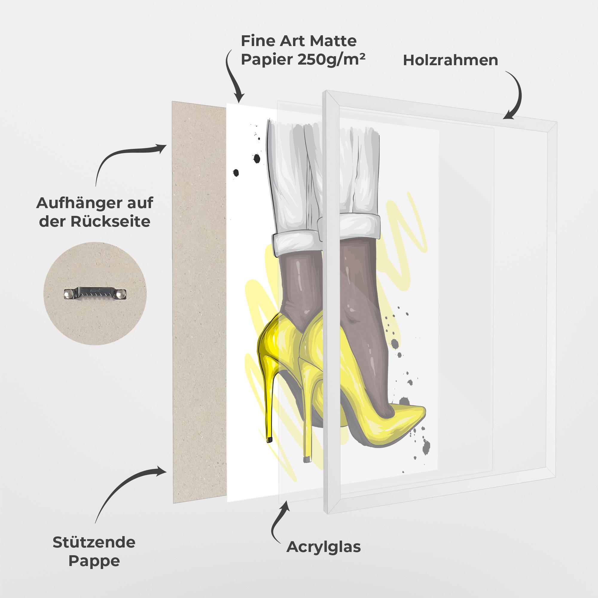 Gerahmte Poster Yellow Shoes mockup 1