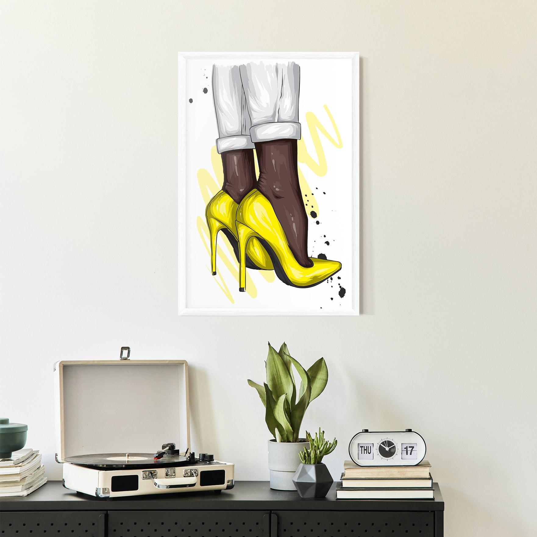 Gerahmte Poster Yellow Shoes mockup 2