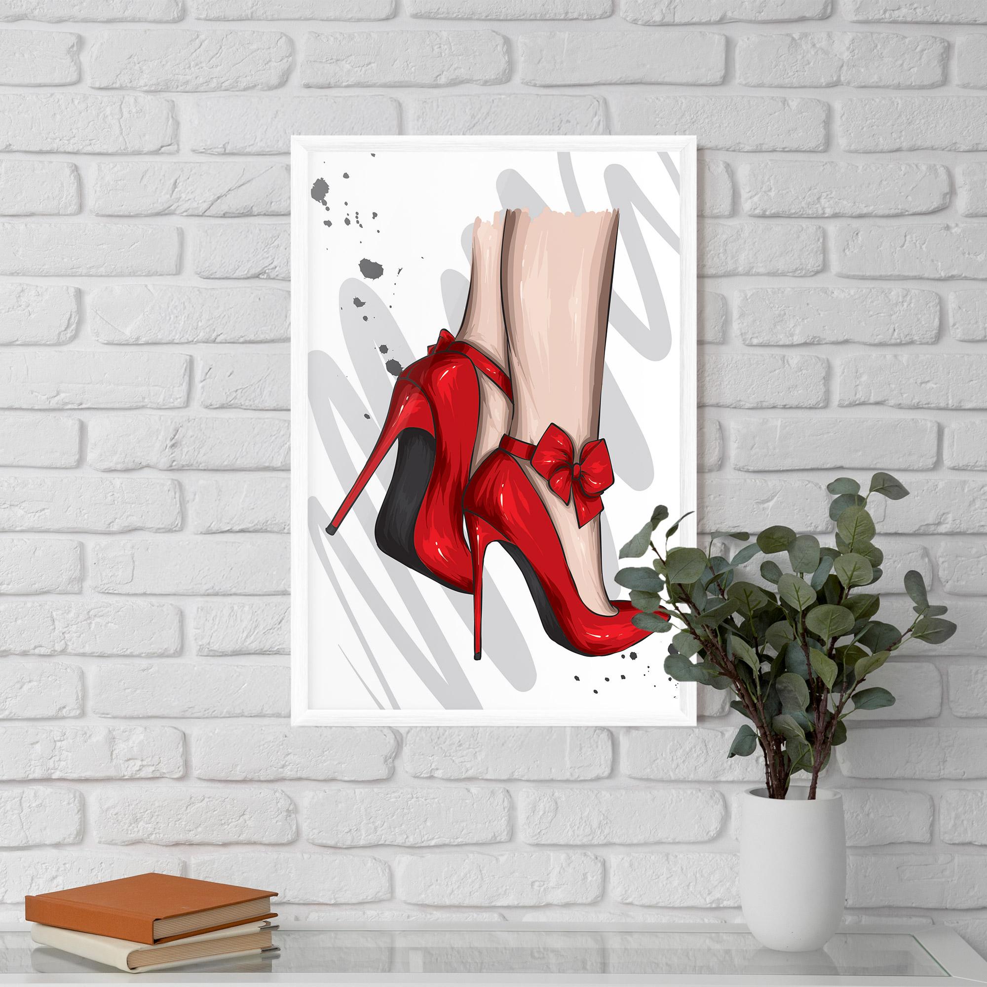 Gerahmte Poster Red Bow Heels mockup 5