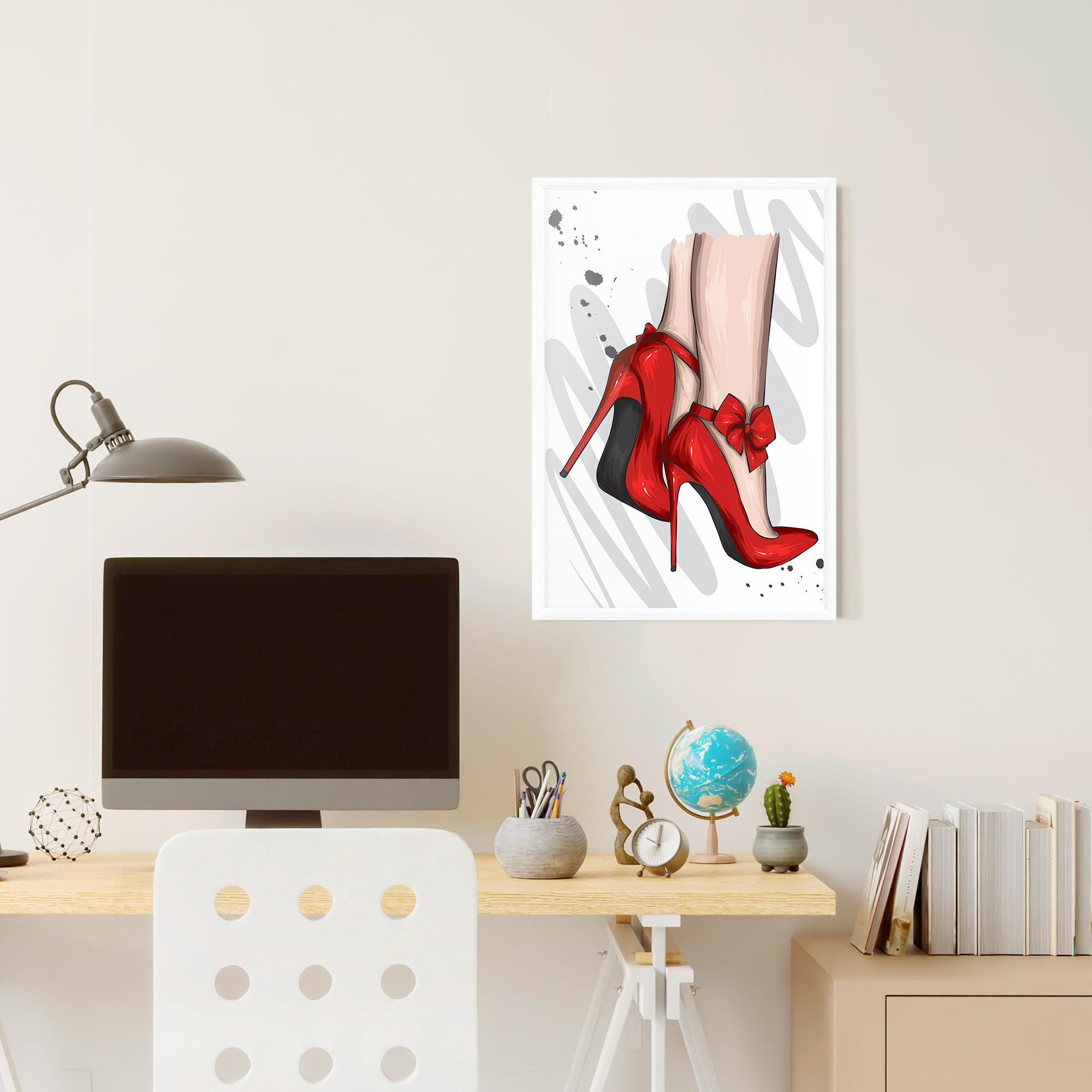 Gerahmte Poster Red Bow Heels mockup 6