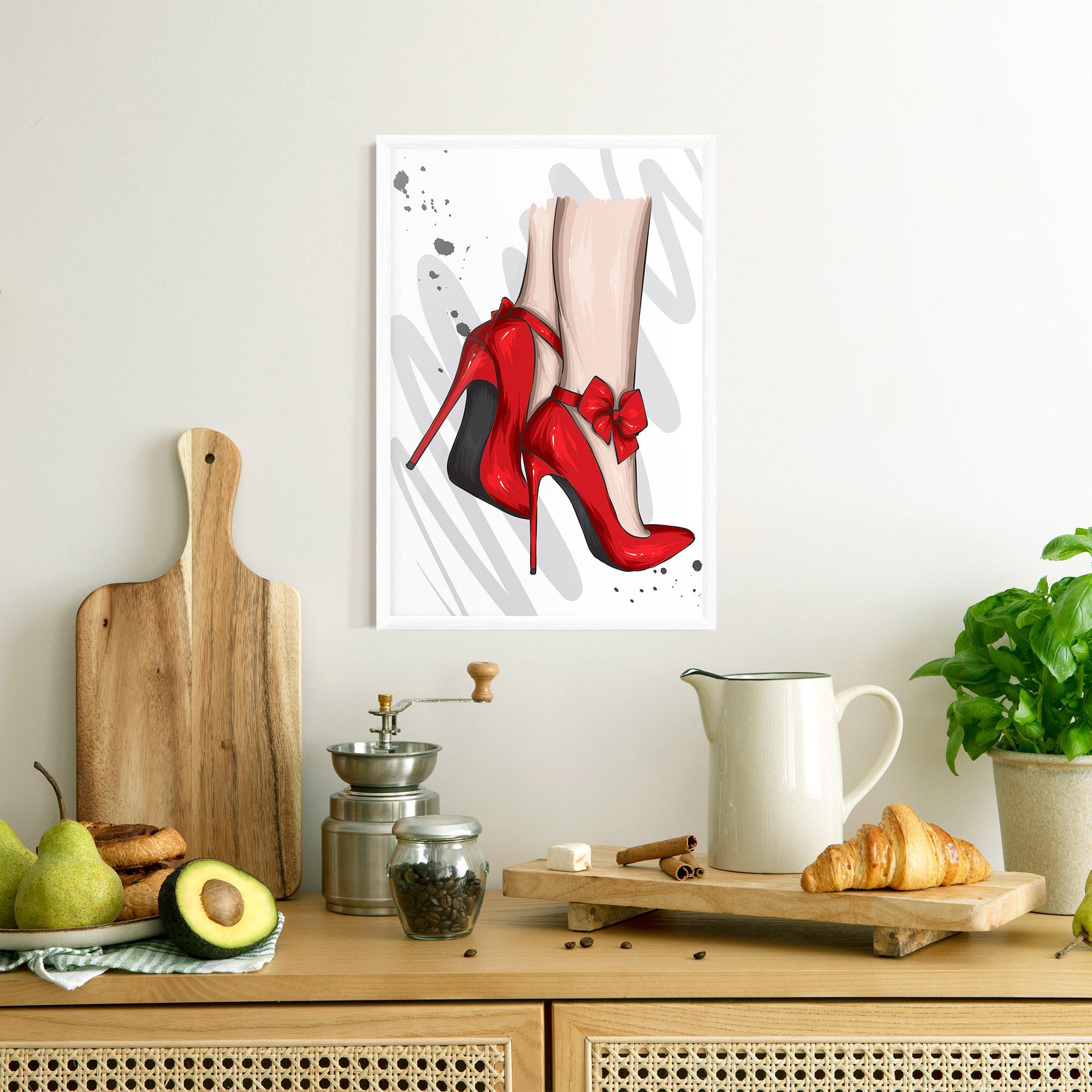 Gerahmte Poster Red Bow Heels mockup 8
